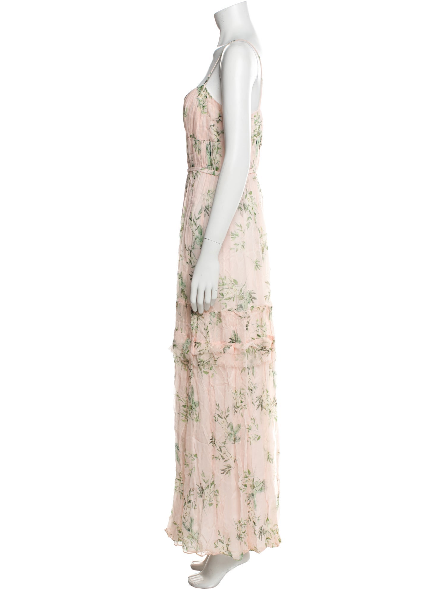 Monique Lhuillier Floral Print Long Dress
