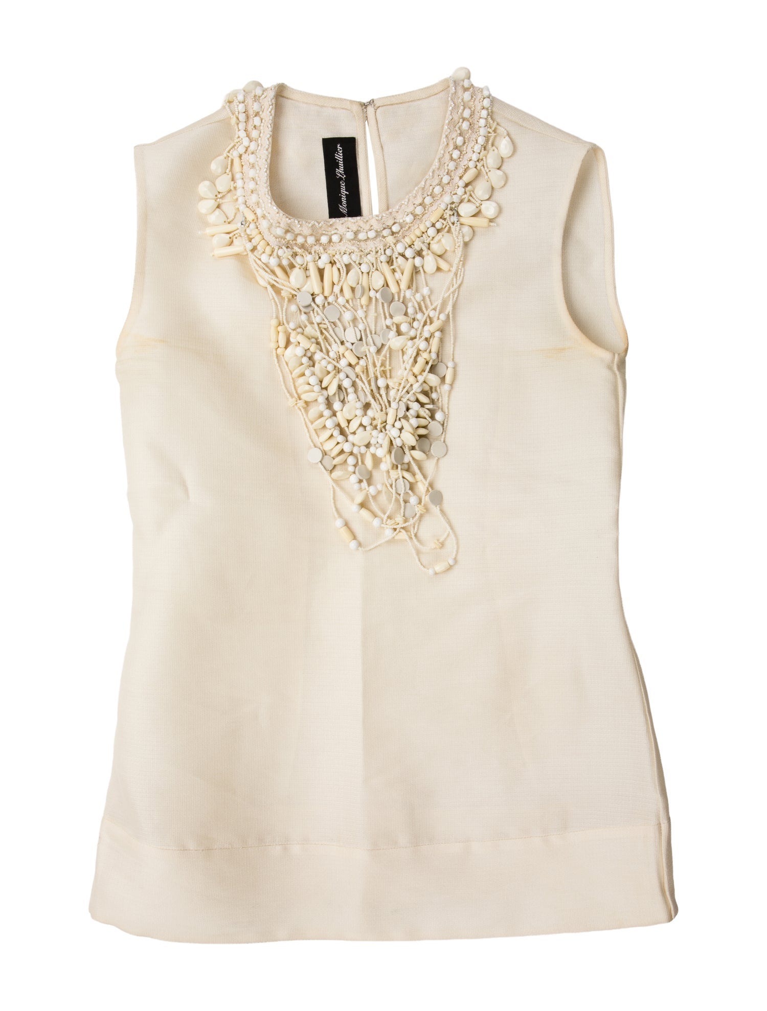 Monique Lhuillier Crew Neck Sleeveless Blouse