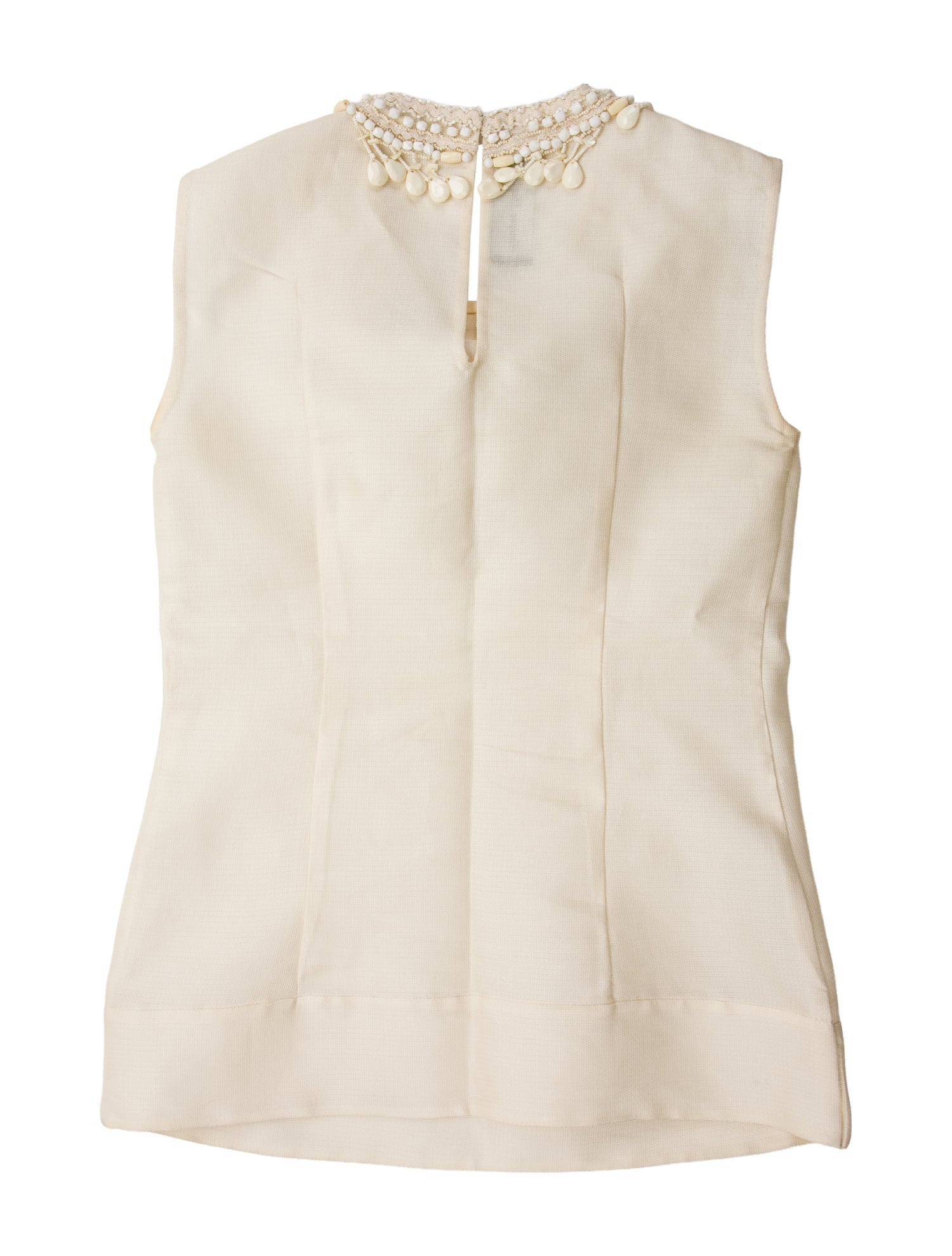 Monique Lhuillier Crew Neck Sleeveless Blouse