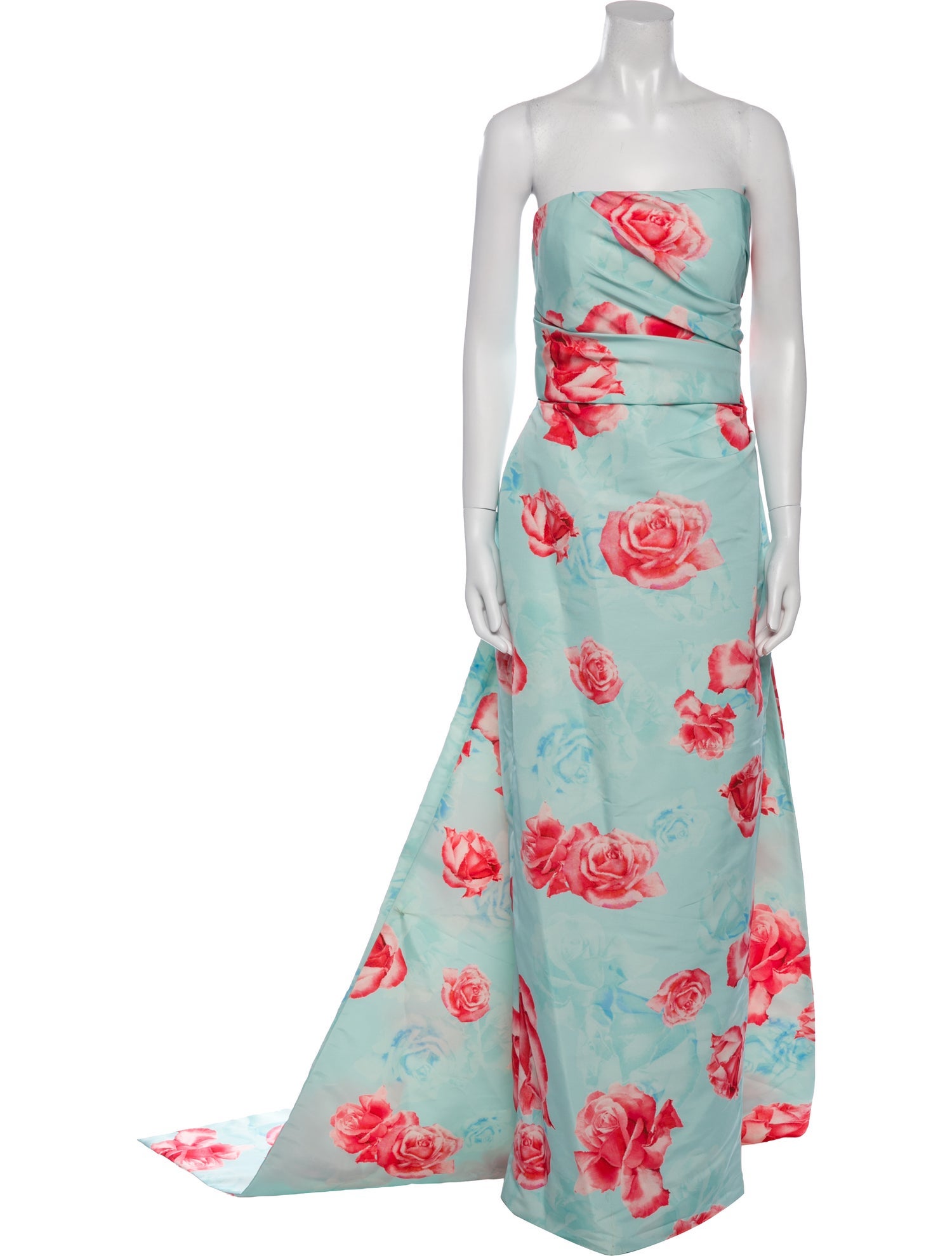 Monique Lhuillier Floral Print Long Dress