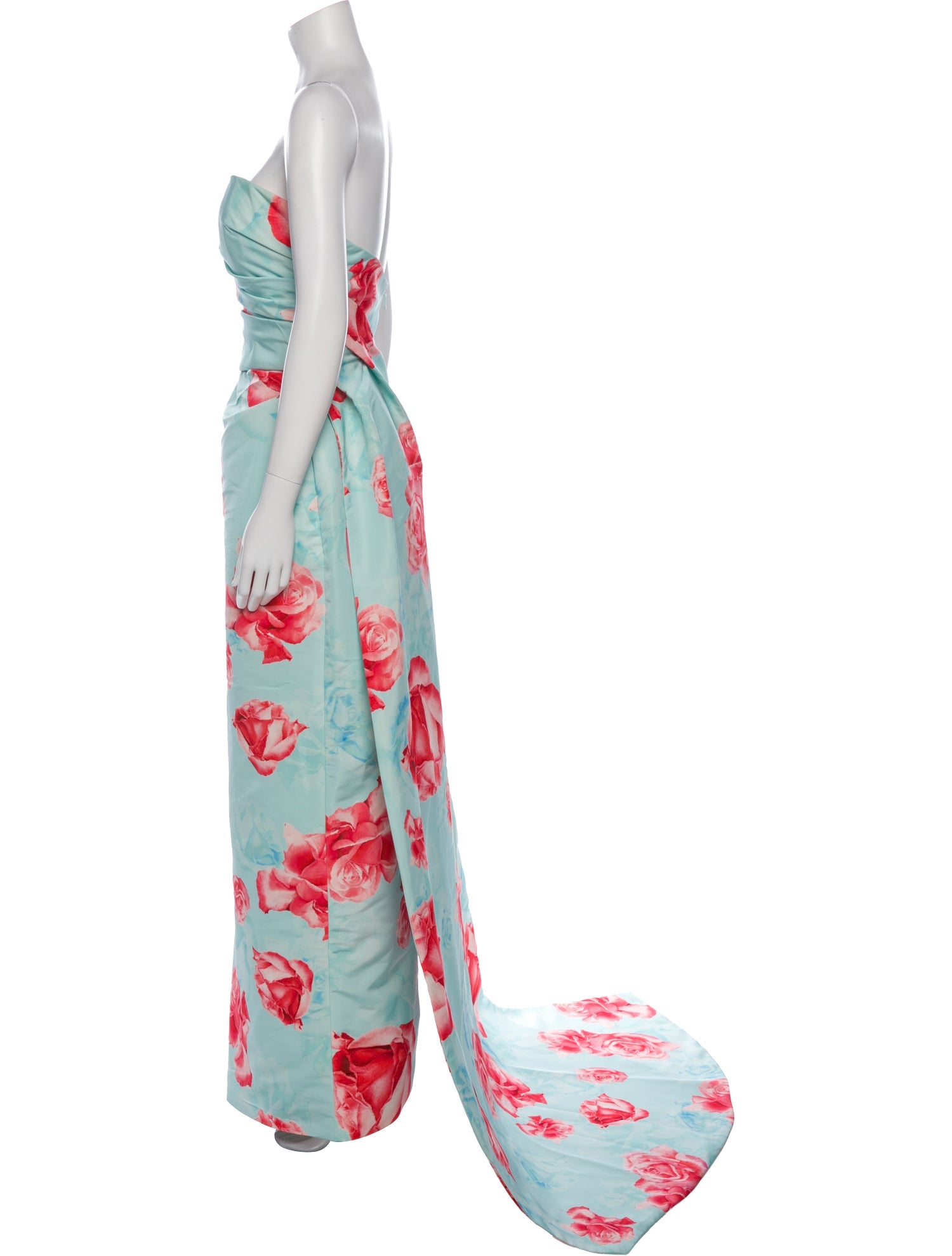 Monique Lhuillier Floral Print Long Dress