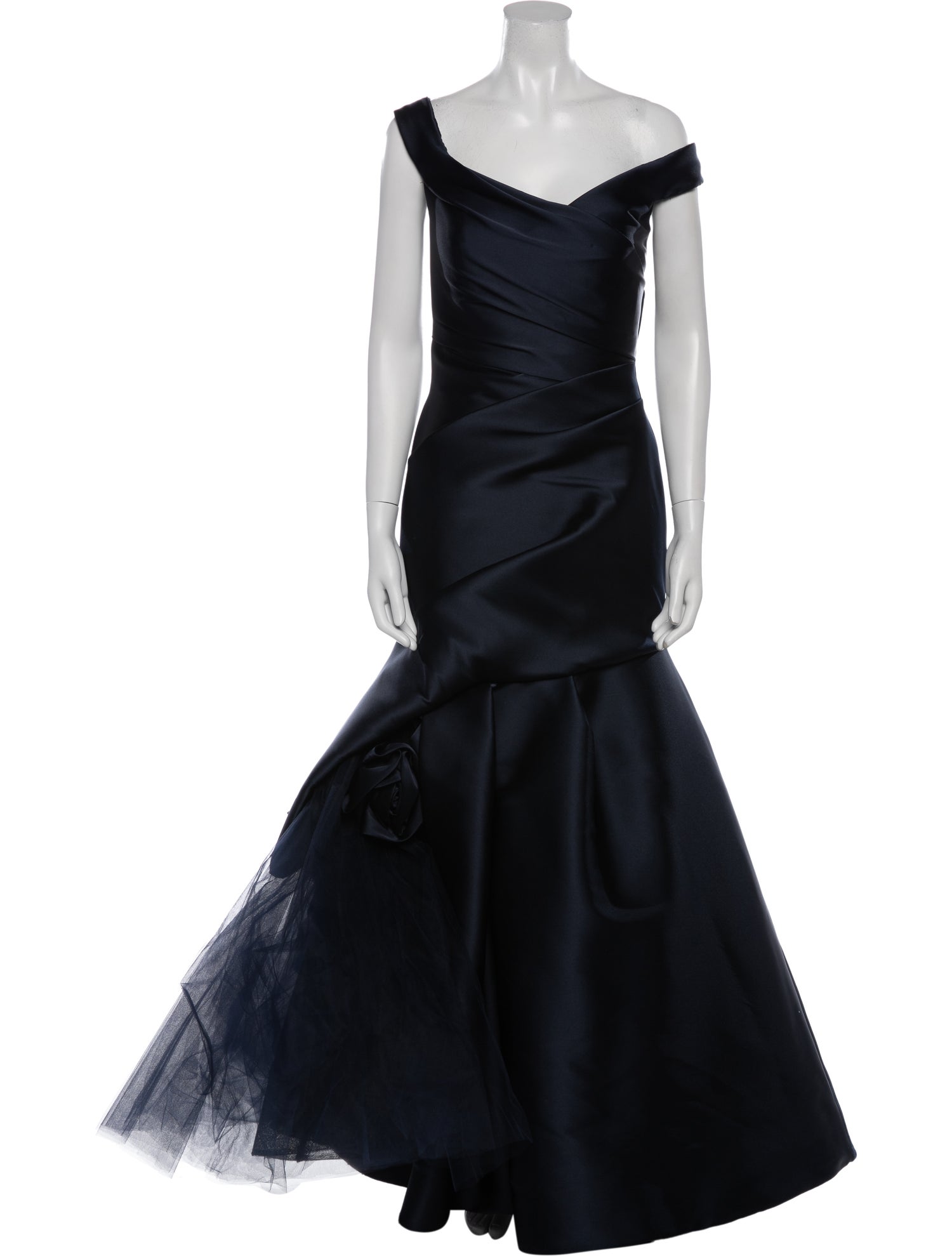 Monique Lhuillier One-Shoulder Long Dress