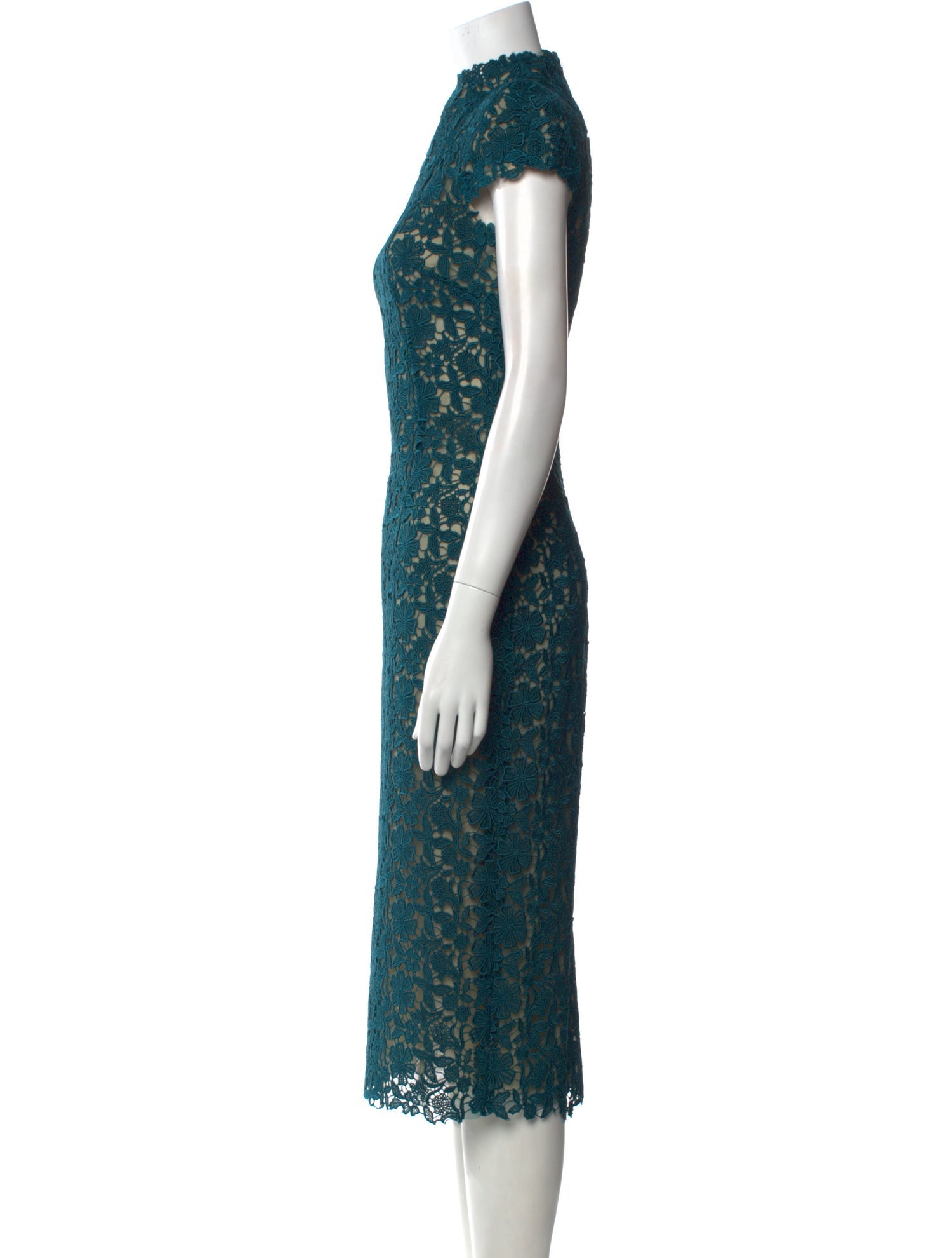 Monique Lhuillier Lace Pattern Midi Length Dress