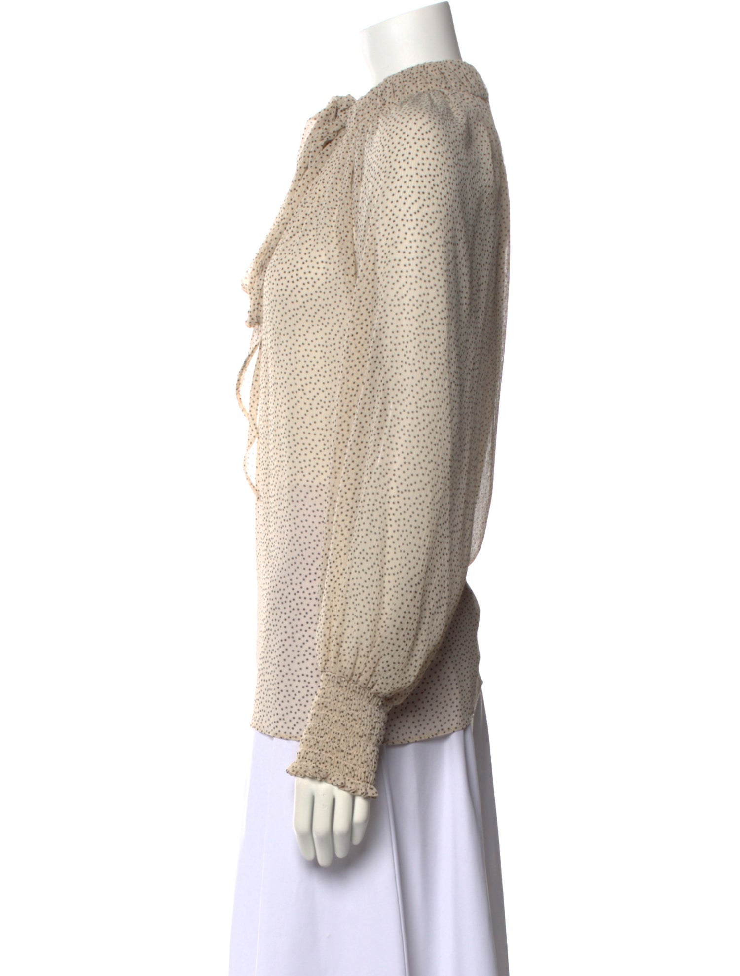 Monique Lhuillier Printed Scoop Neck Blouse