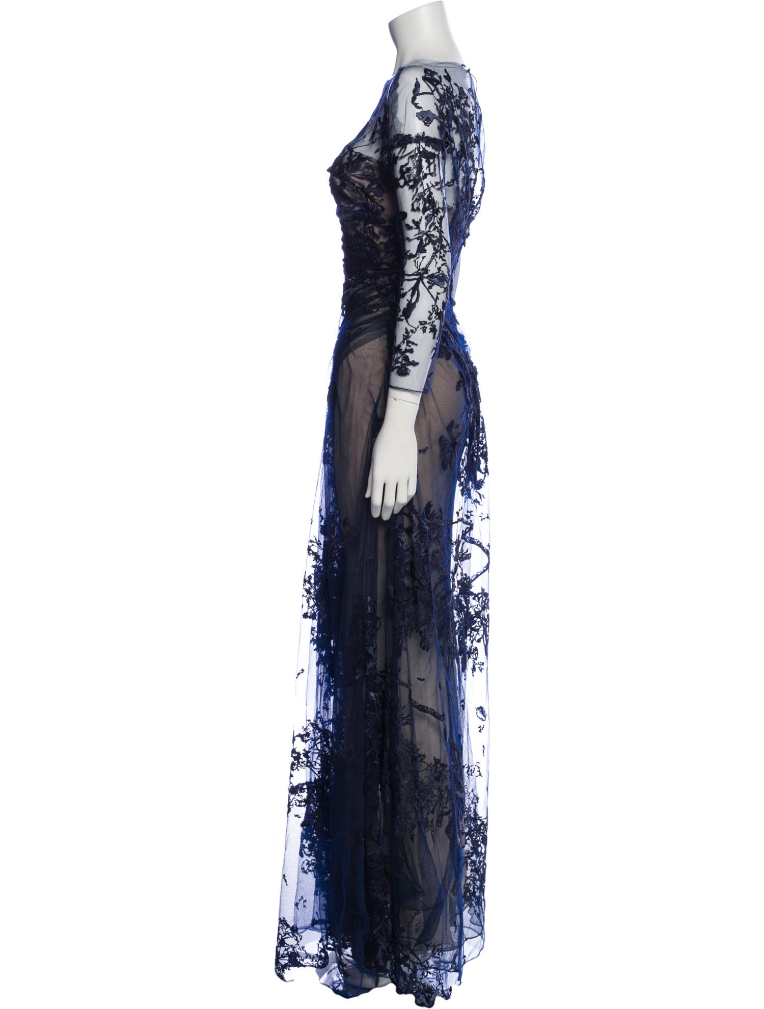Monique Lhuillier Lace Pattern Long Dress