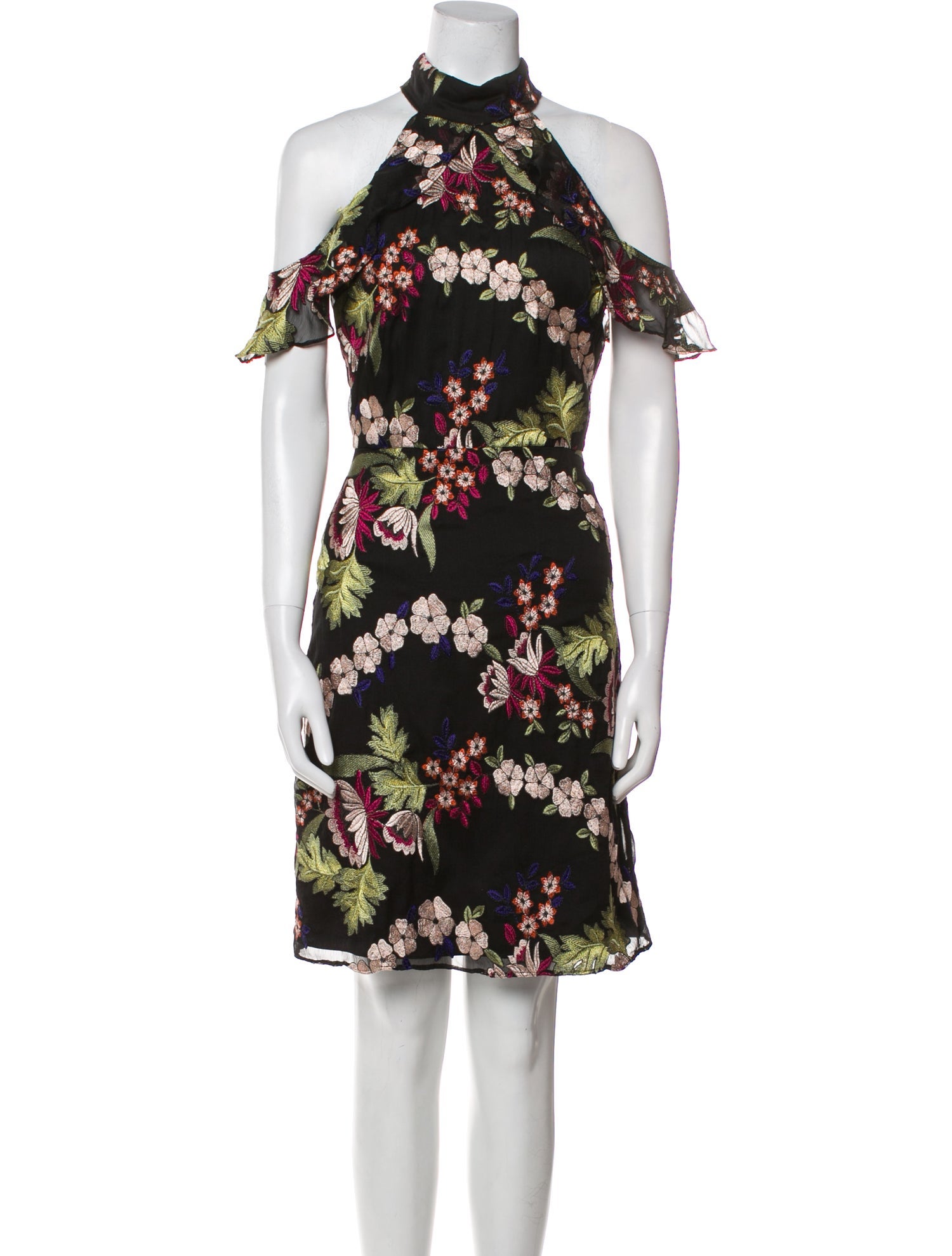 Monique Lhuillier Floral Print Knee-Length Dress