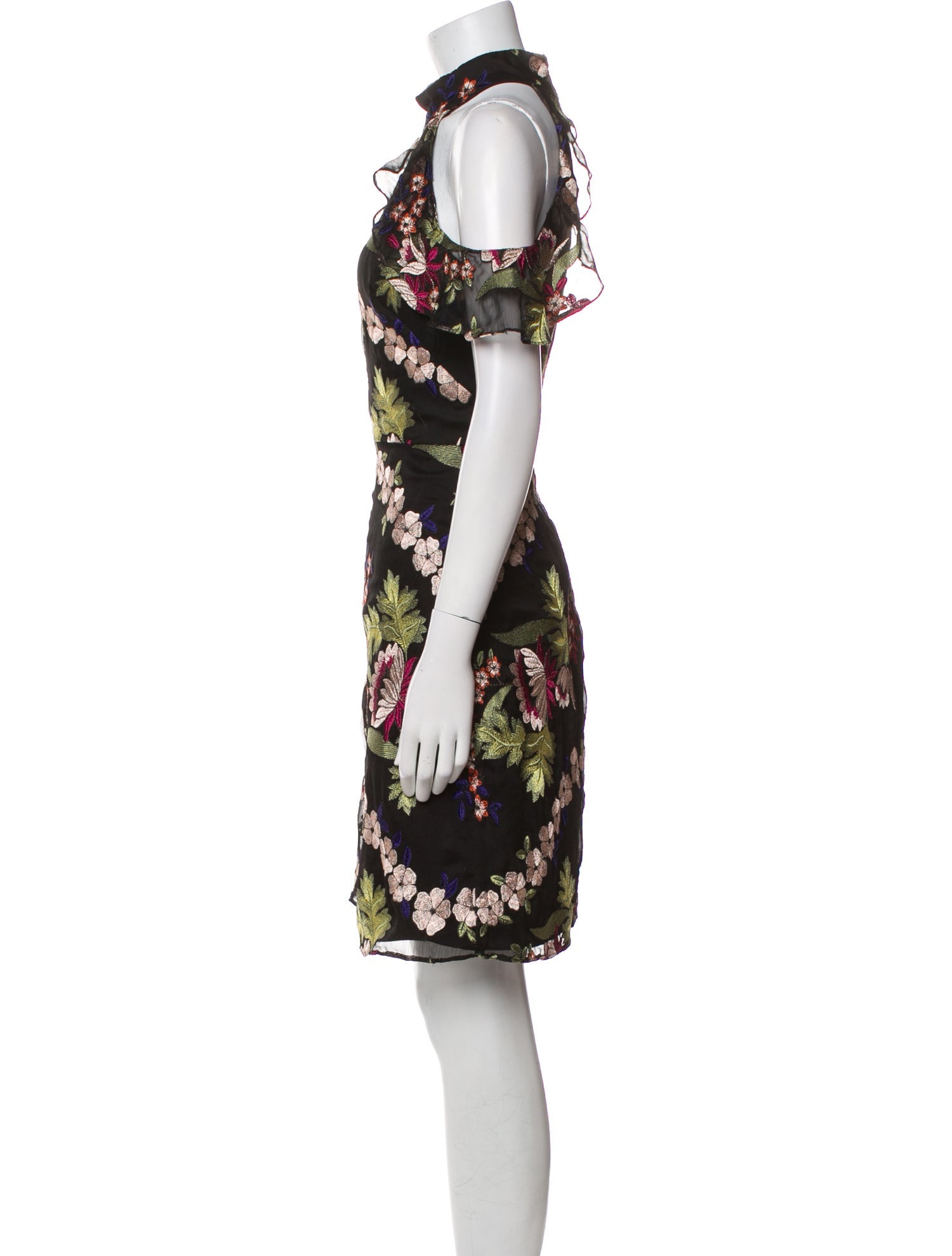 Monique Lhuillier Floral Print Knee-Length Dress