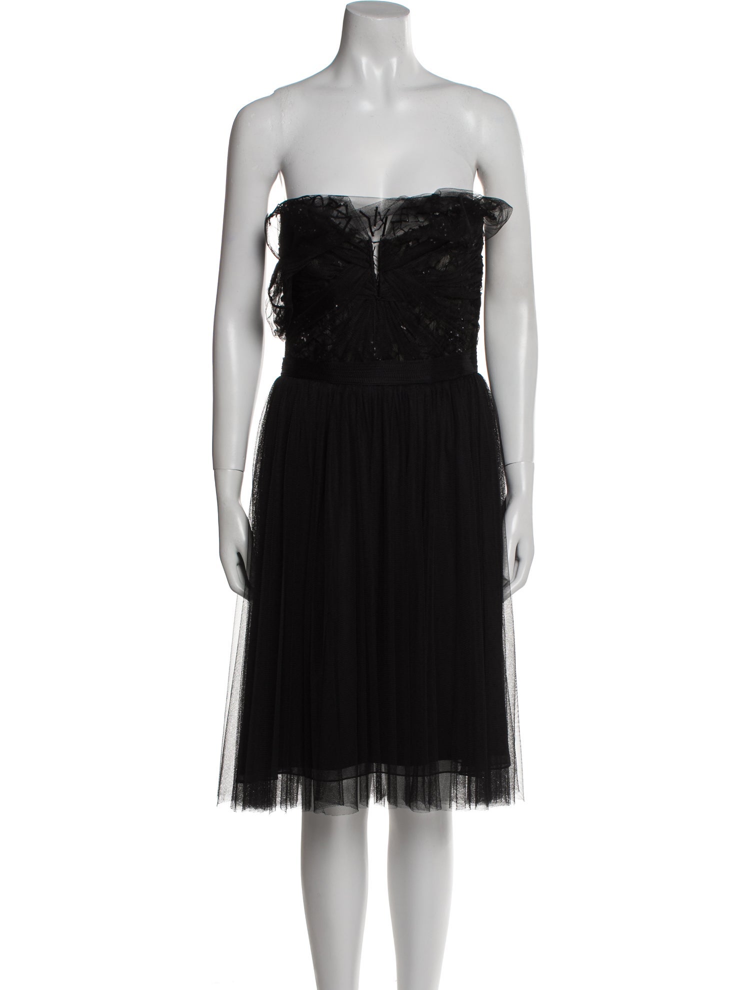 Monique Lhuillier Strapless Knee-Length Dress