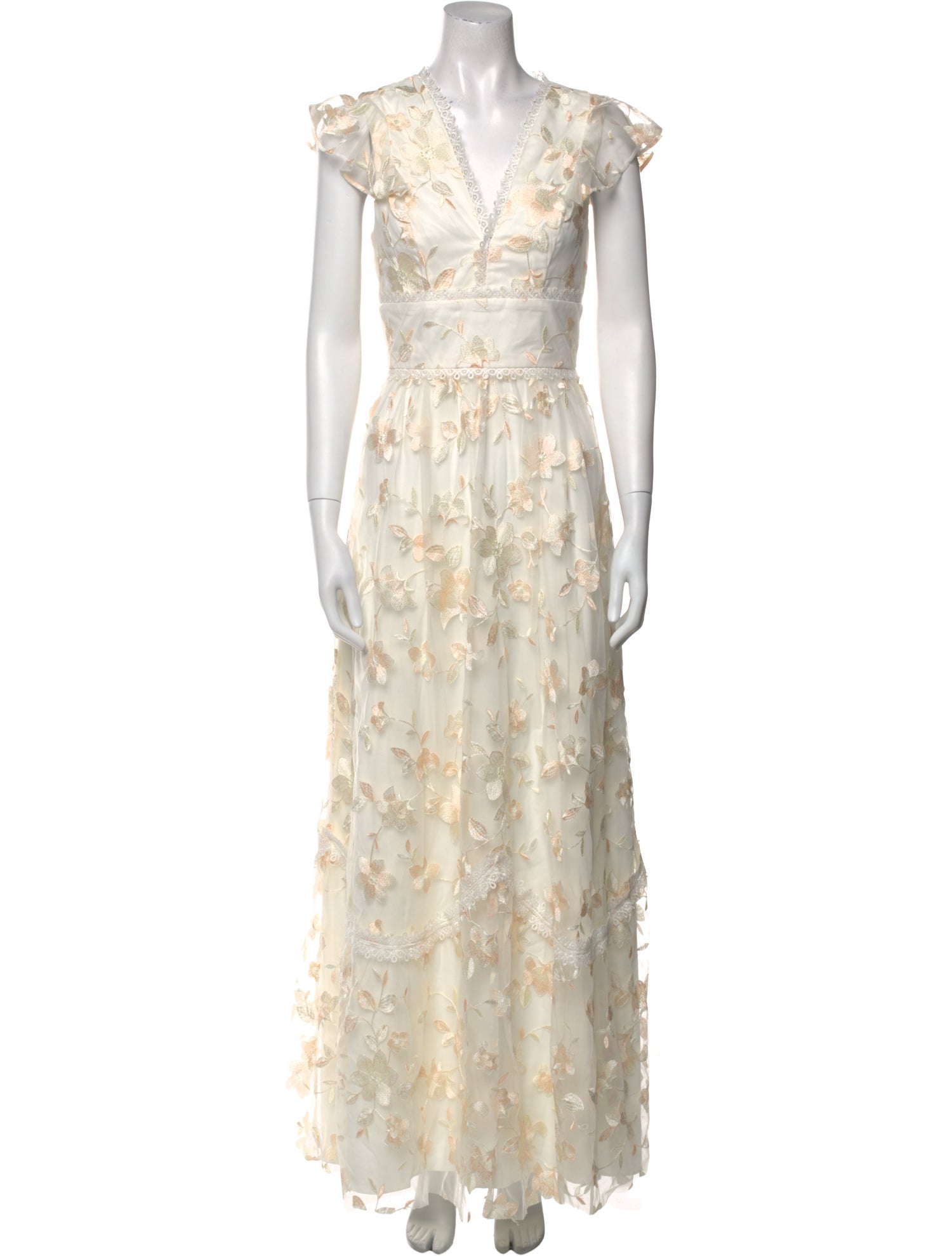 Monique Lhuillier Floral Print Long Dress