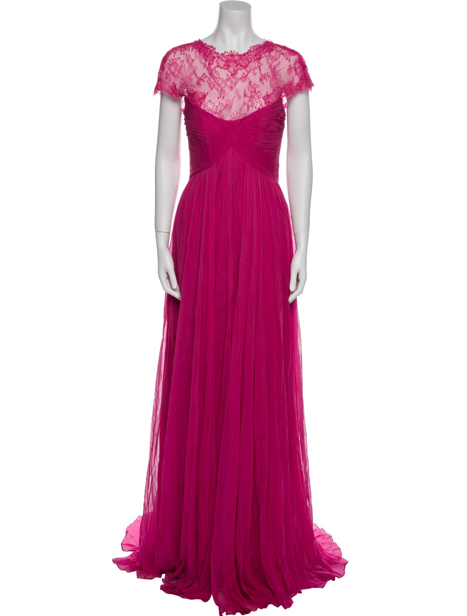 Monique Lhuillier Crew Neck Long Dress