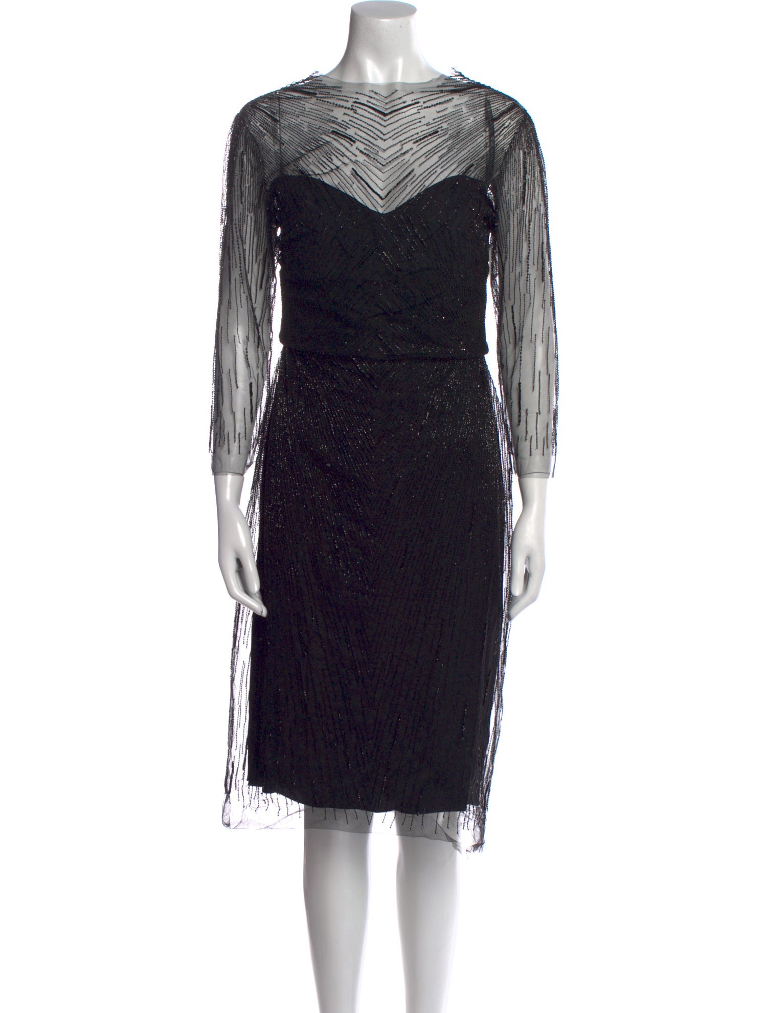 Monique Lhuillier Bateau Neckline Midi Length Dress w/ Tags