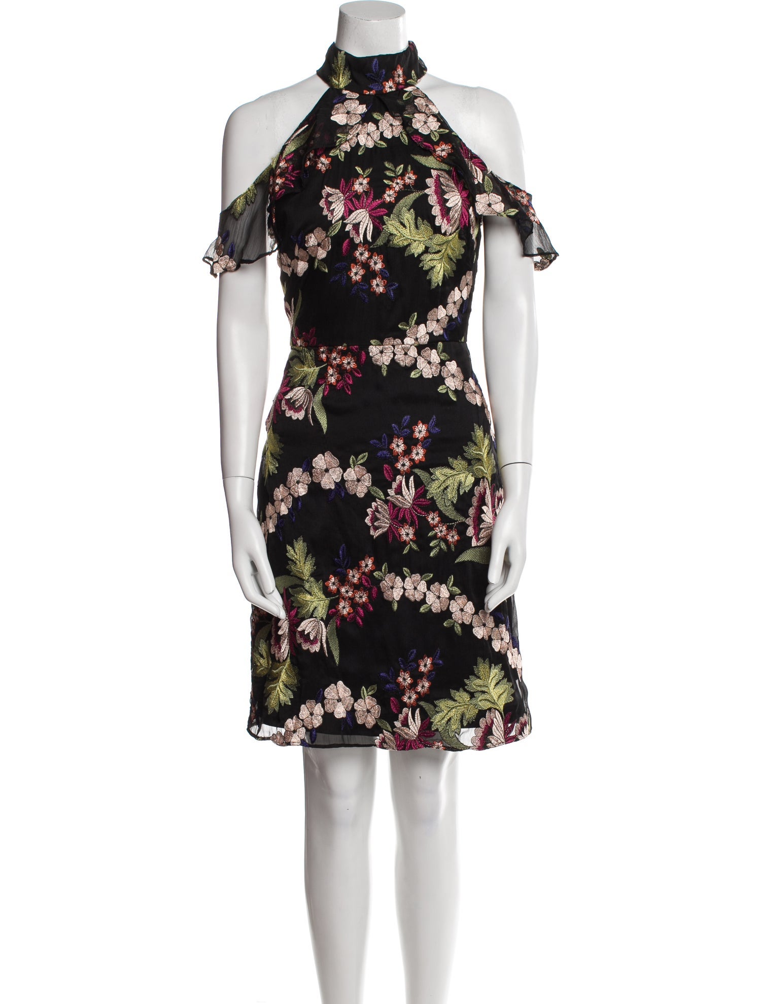 Monique Lhuillier Floral Print Mini Dress