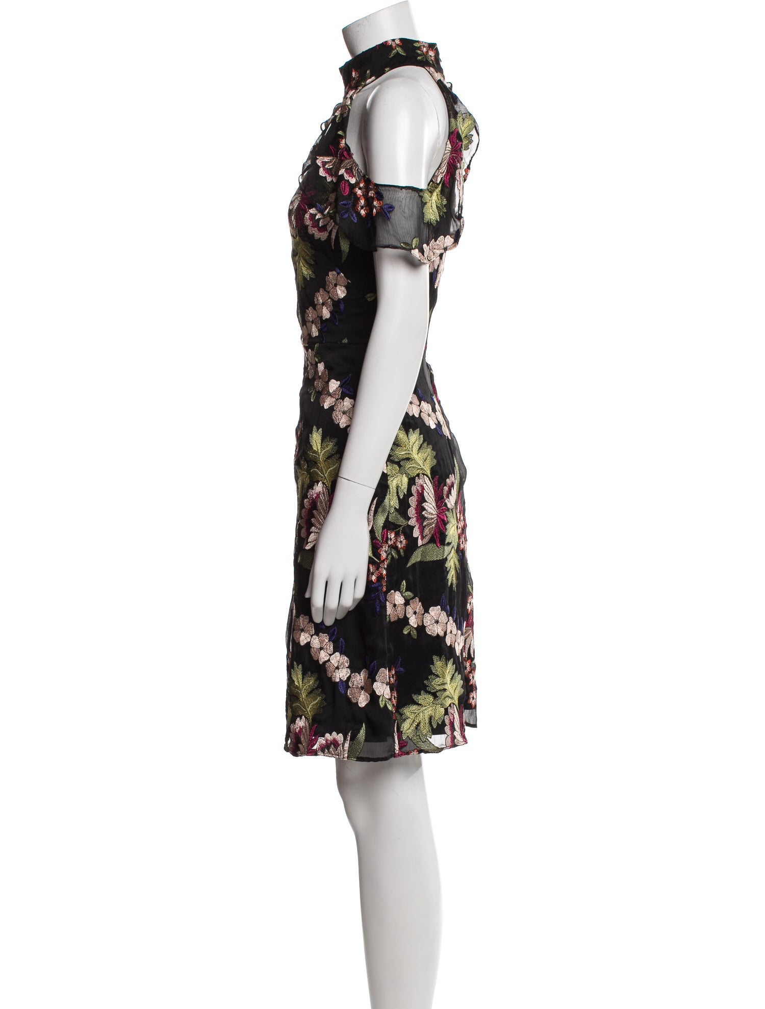 Monique Lhuillier Floral Print Mini Dress