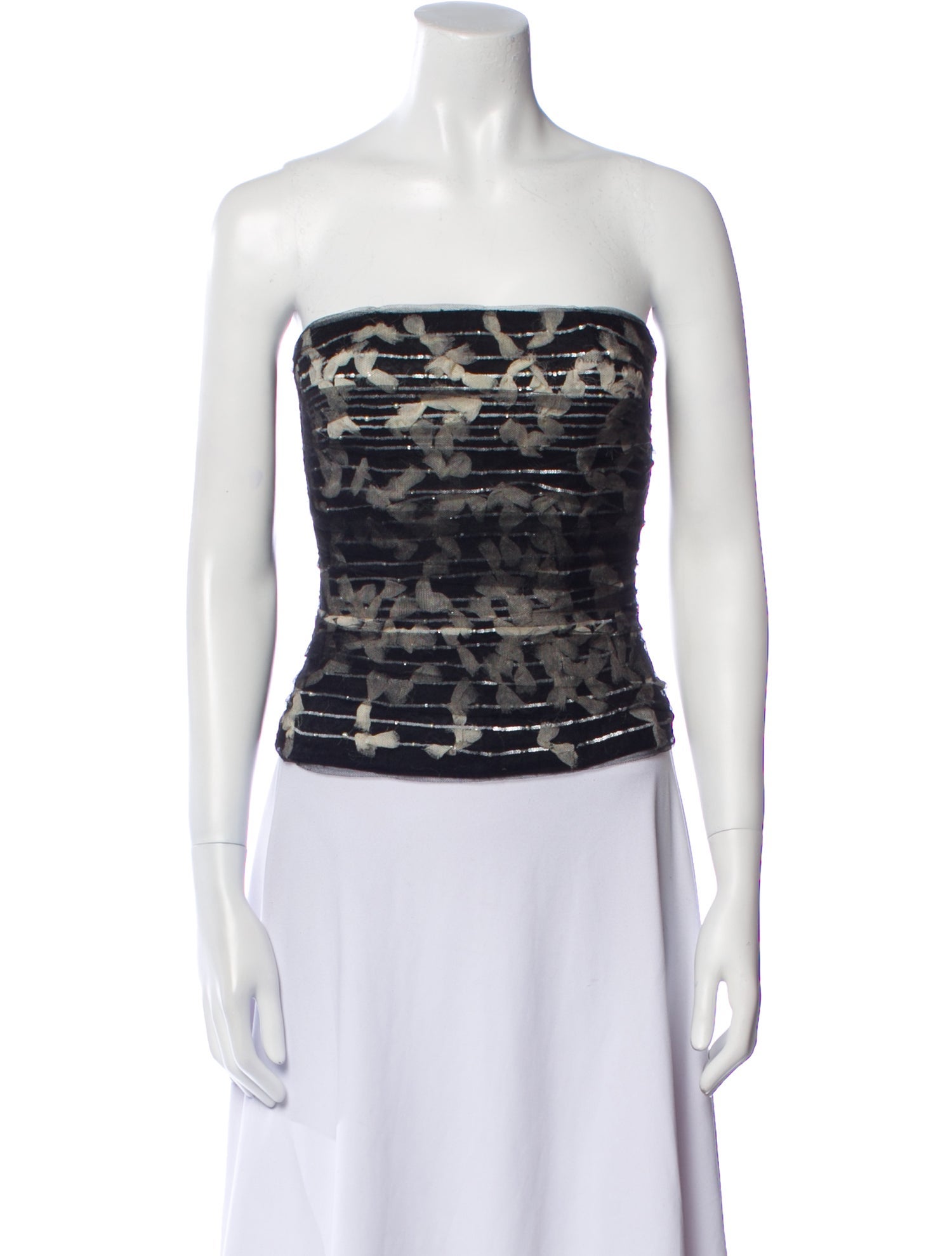 Monique Lhuillier Nylon Printed Crop Top