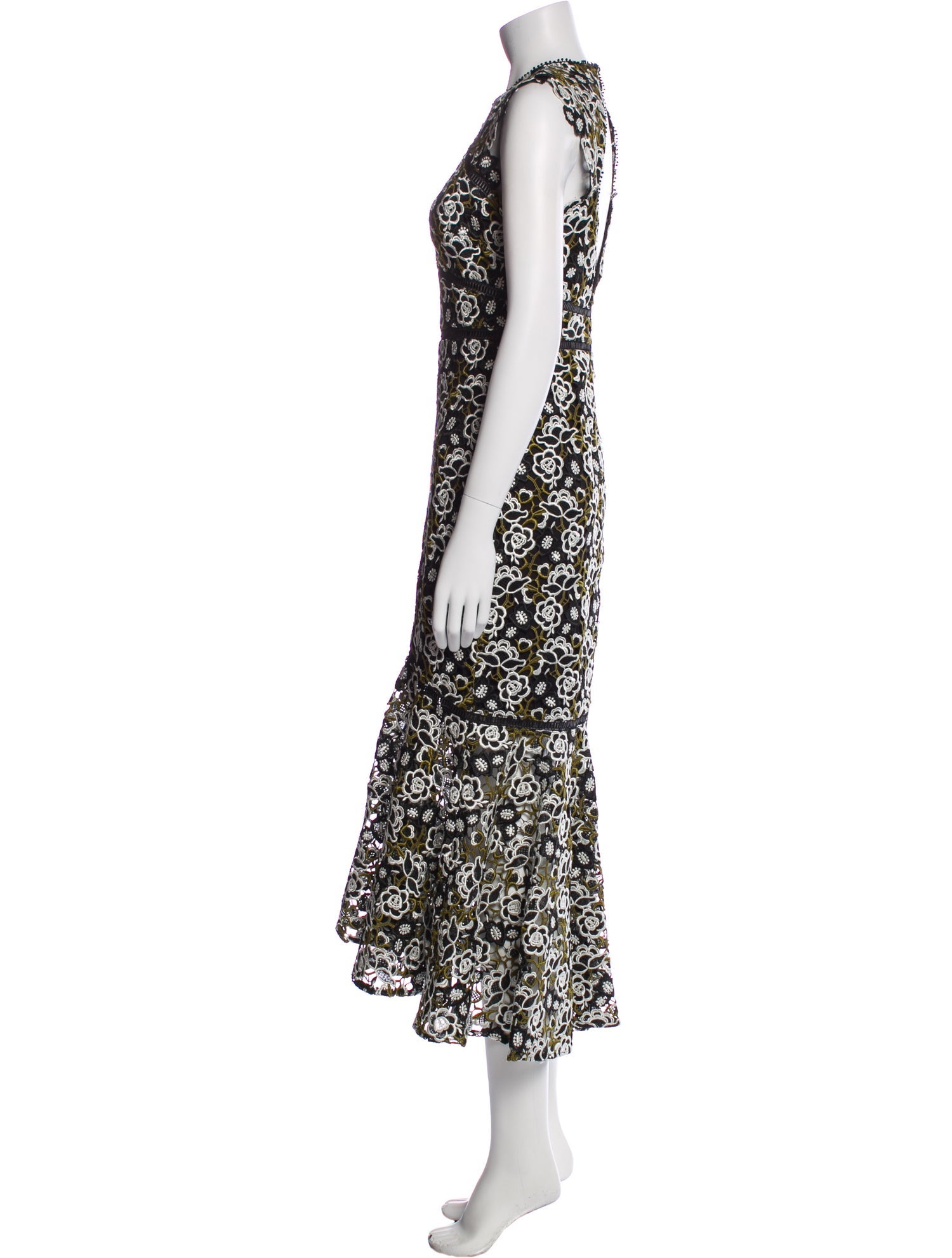Monique Lhuillier Lace Pattern Long Dress w/ Tags