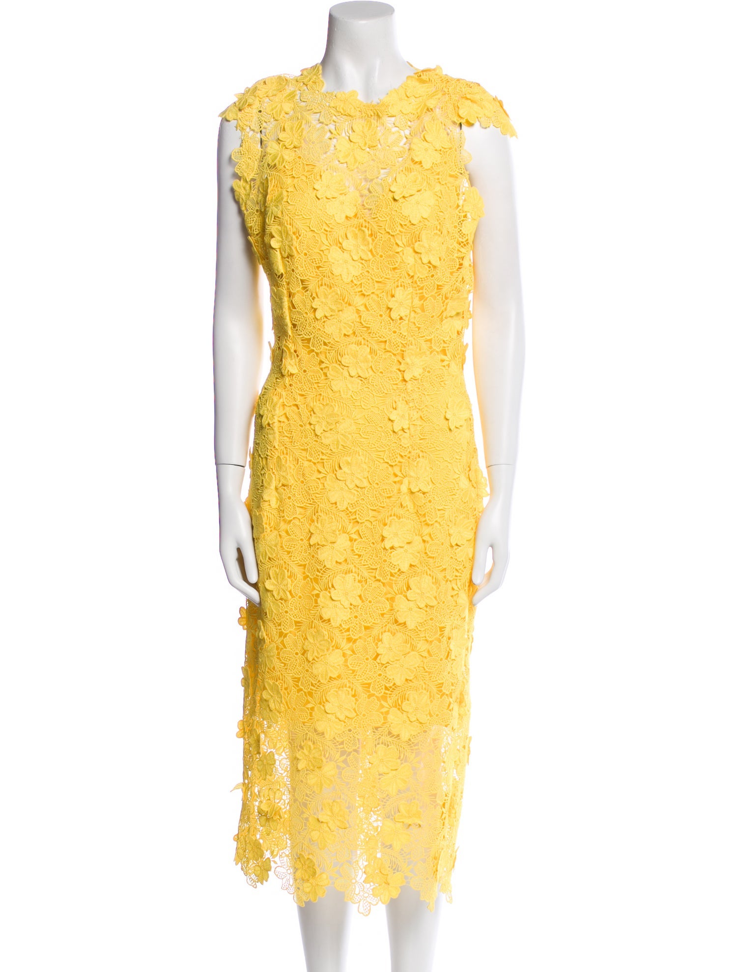 Monique Lhuillier Lace Pattern Long Dress