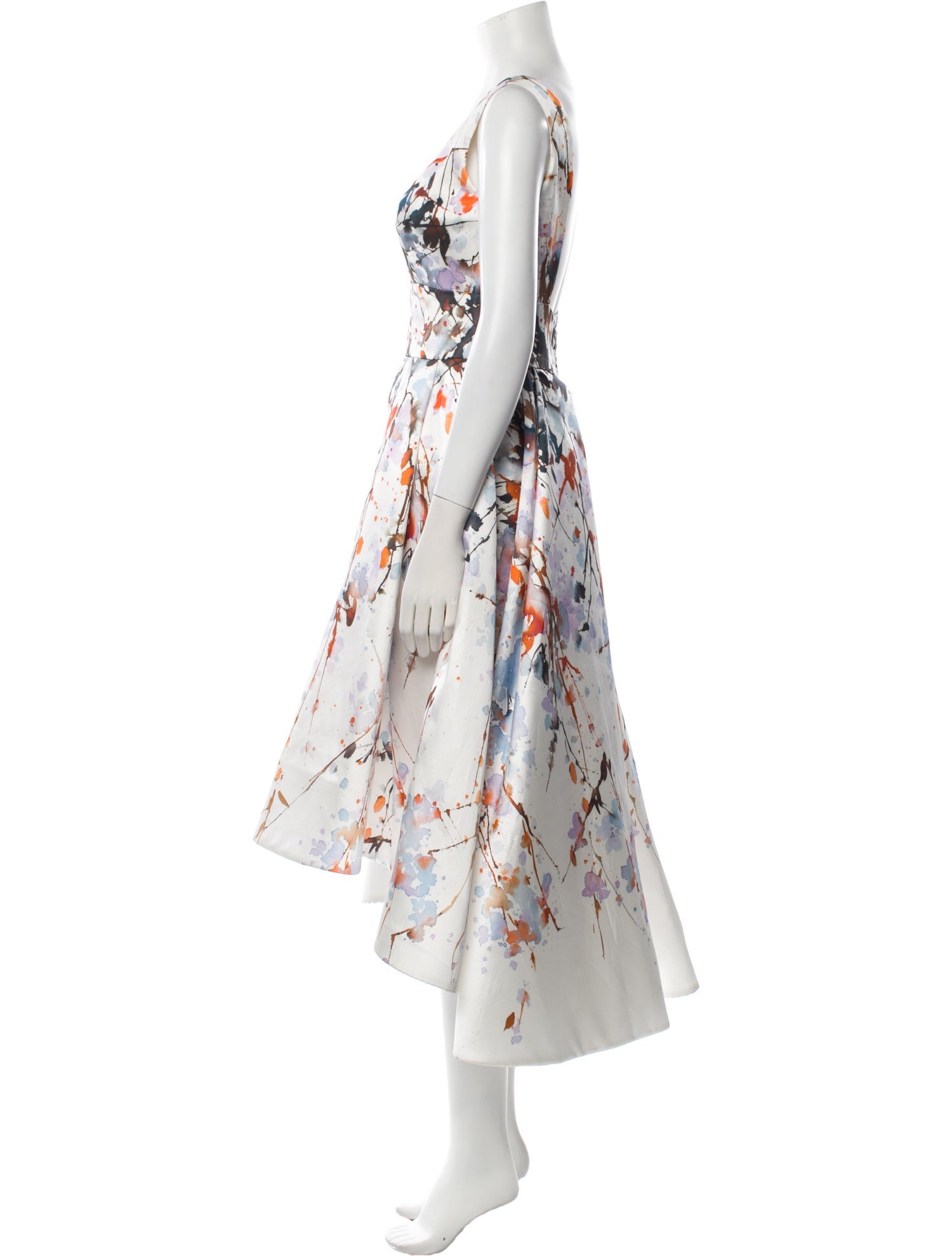 Monique Lhuillier Floral Print Long Dress