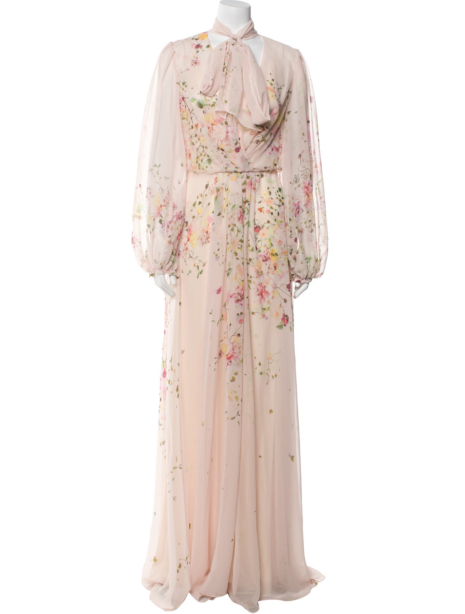 Monique Lhuillier Floral Print Long Dress