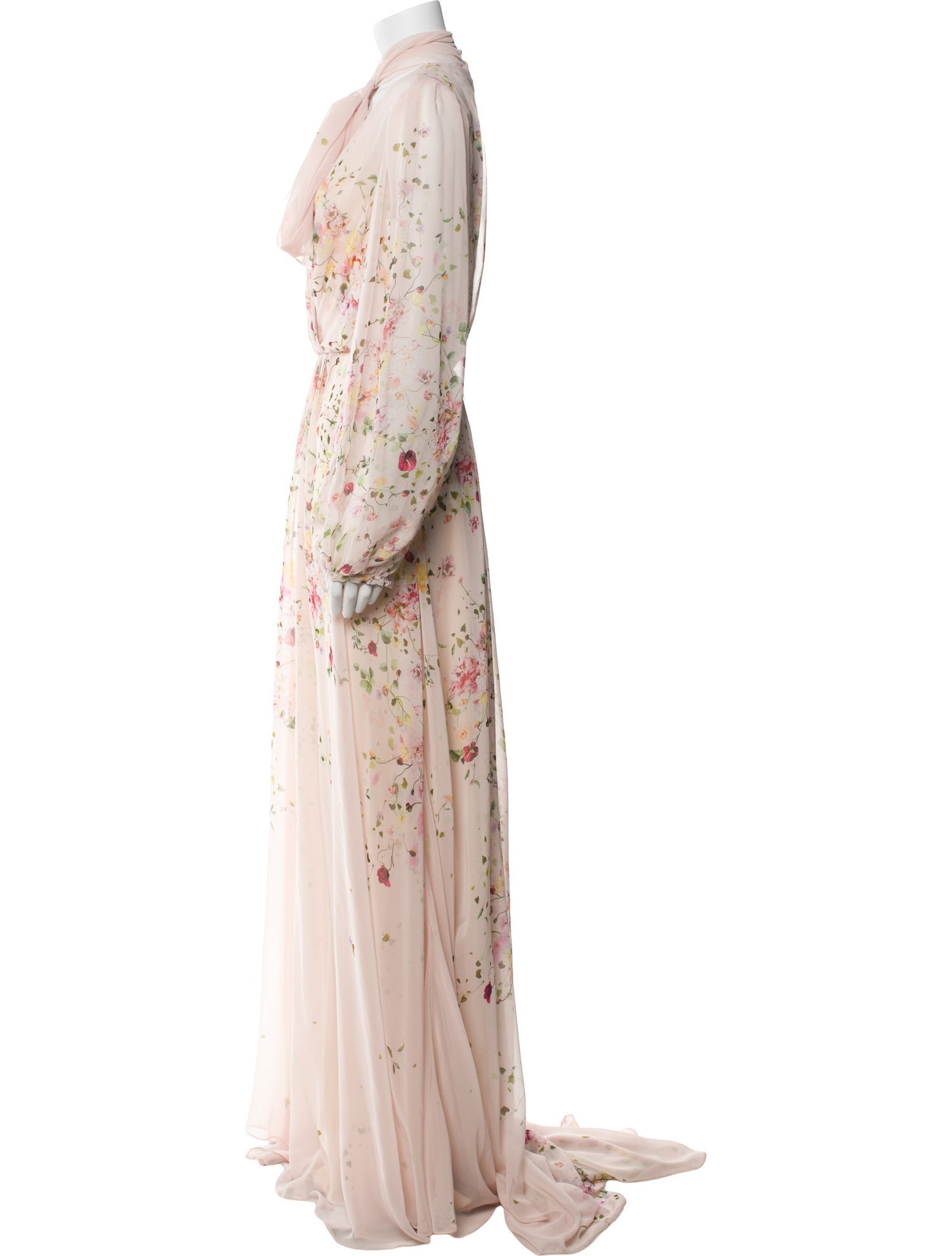 Monique Lhuillier Floral Print Long Dress