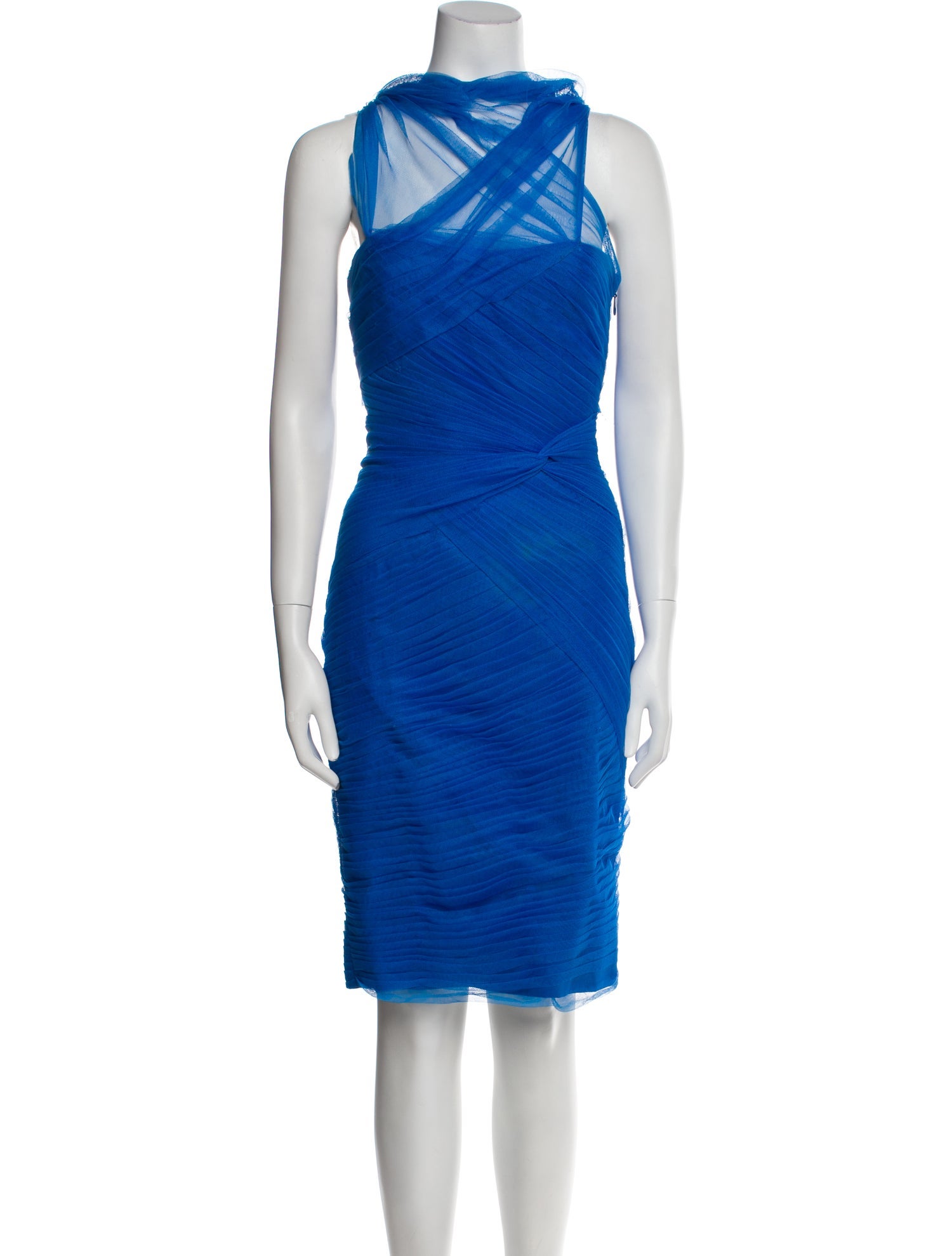 Monique Lhuillier Cowl Neck Mini Dress