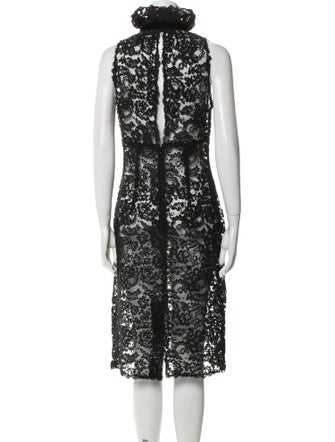 Monique Lhuillier Mock Neck Knee-Length Dress