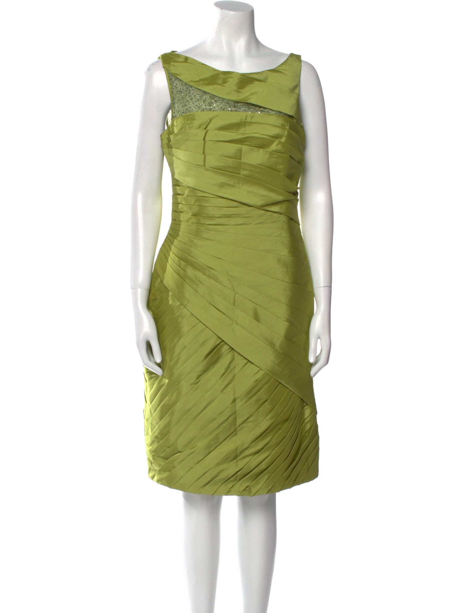 Monique Lhuillier Bateau Neckline Knee-Length Dress