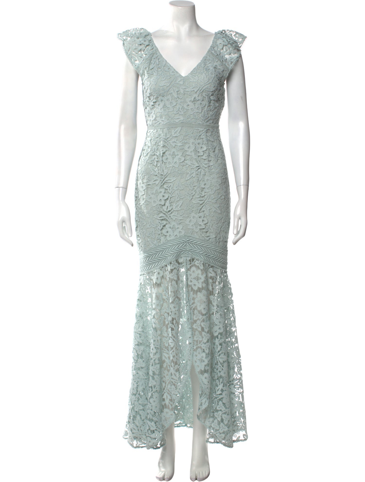 Monique Lhuillier Lace Pattern Long Dress