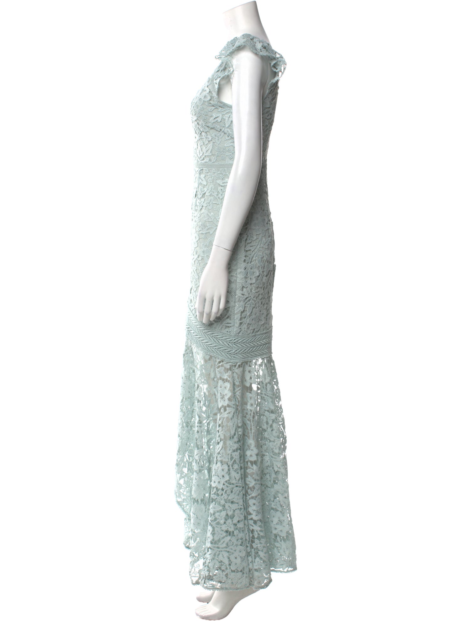 Monique Lhuillier Lace Pattern Long Dress