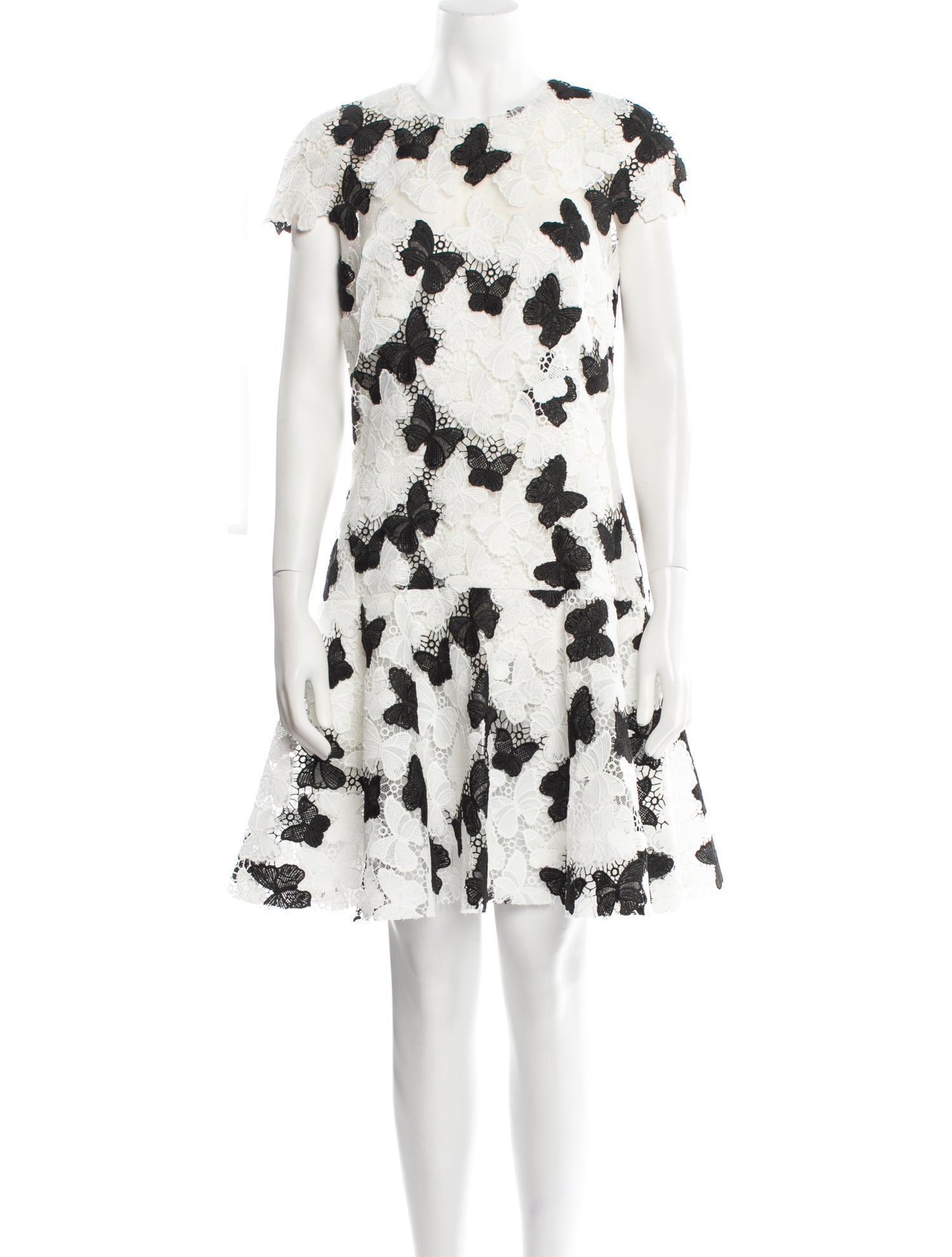 Monique Lhuillier Lace Pattern Knee-Length Dress