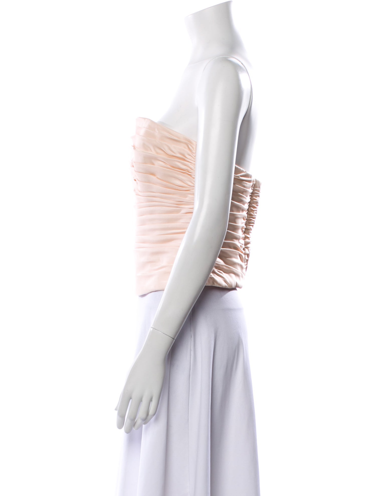 Monique Lhuillier Silk Strapless Crop Top