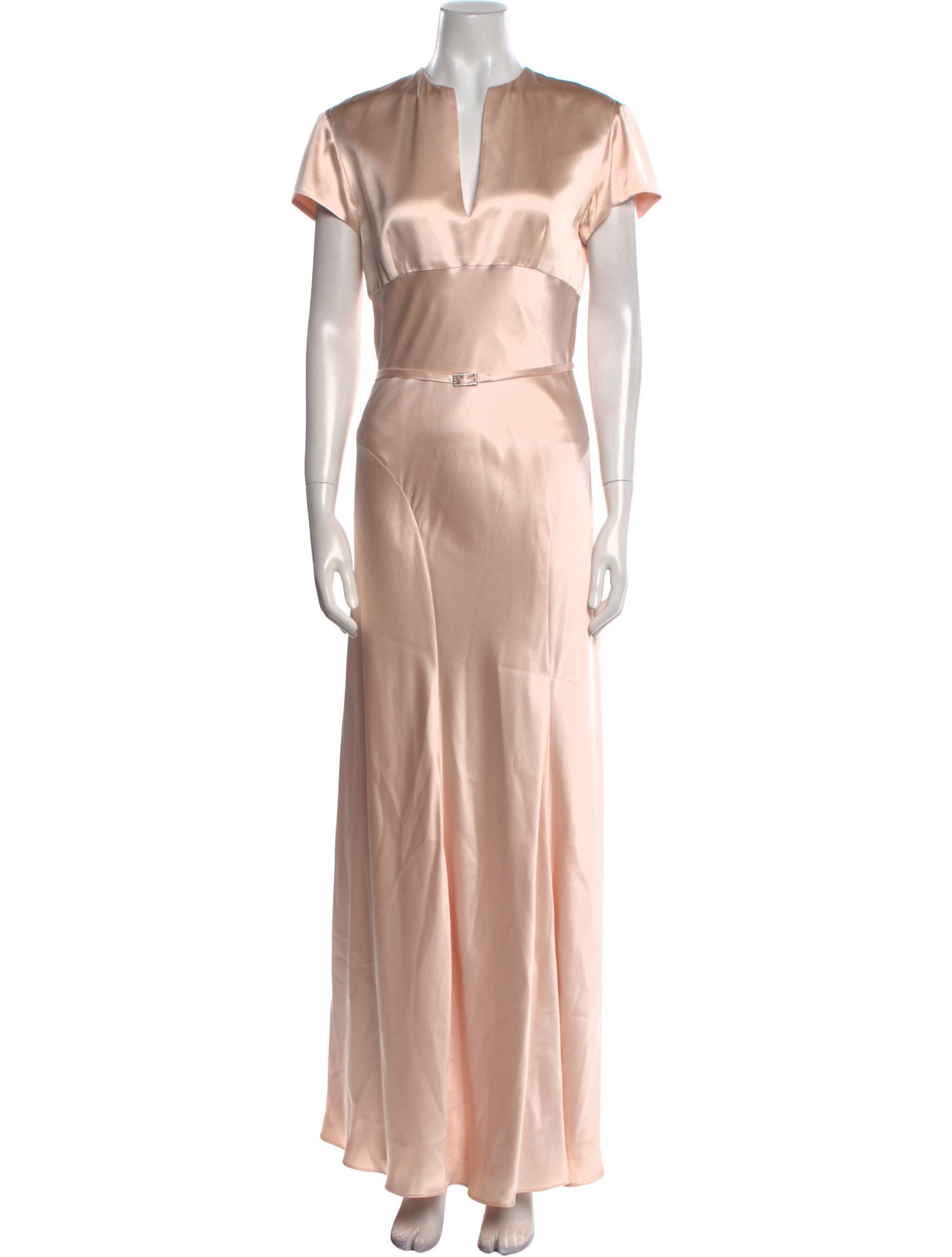 Monique Lhuillier V-Neck Long Dress