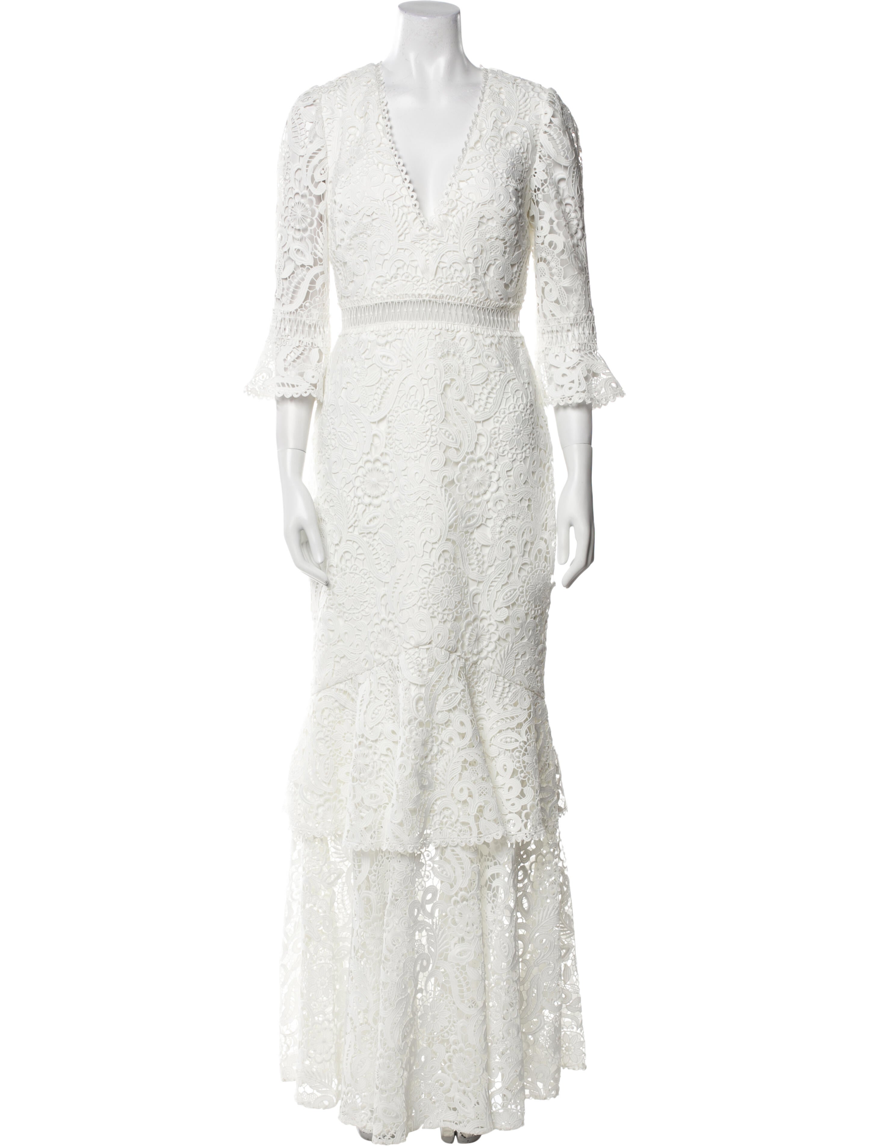 Monique Lhuillier Lace Pattern Long Dress w/ Tags