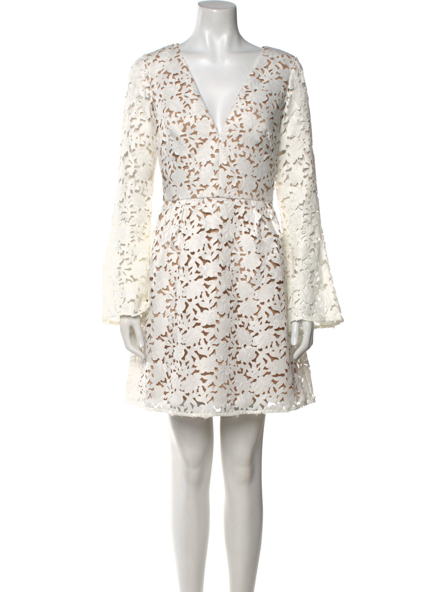 Monique Lhuillier Lace Pattern Mini Dress