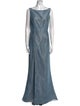 Monique Lhuillier Bateau Neckline Long Dress