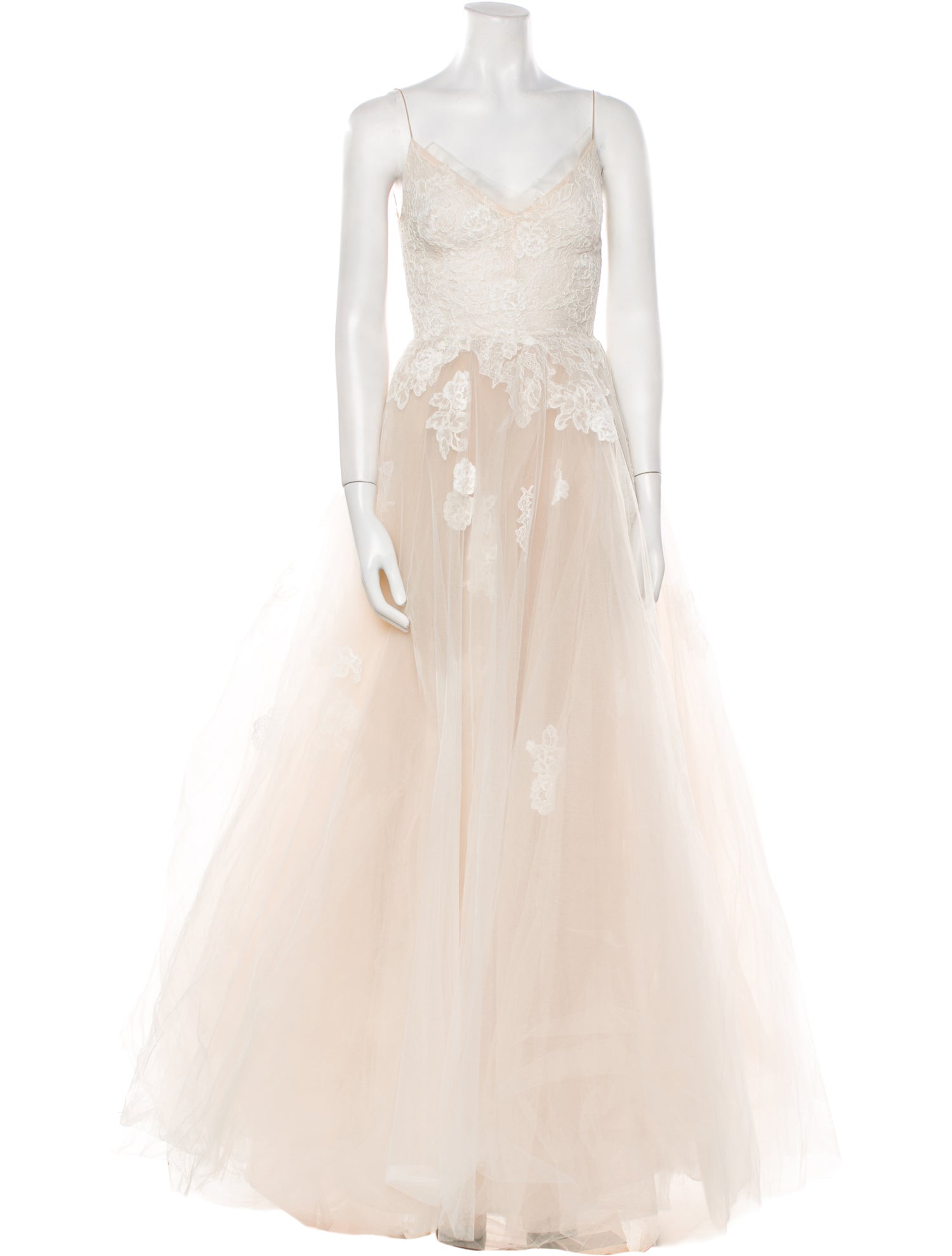 Monique Lhuillier V-Neck Long Dress