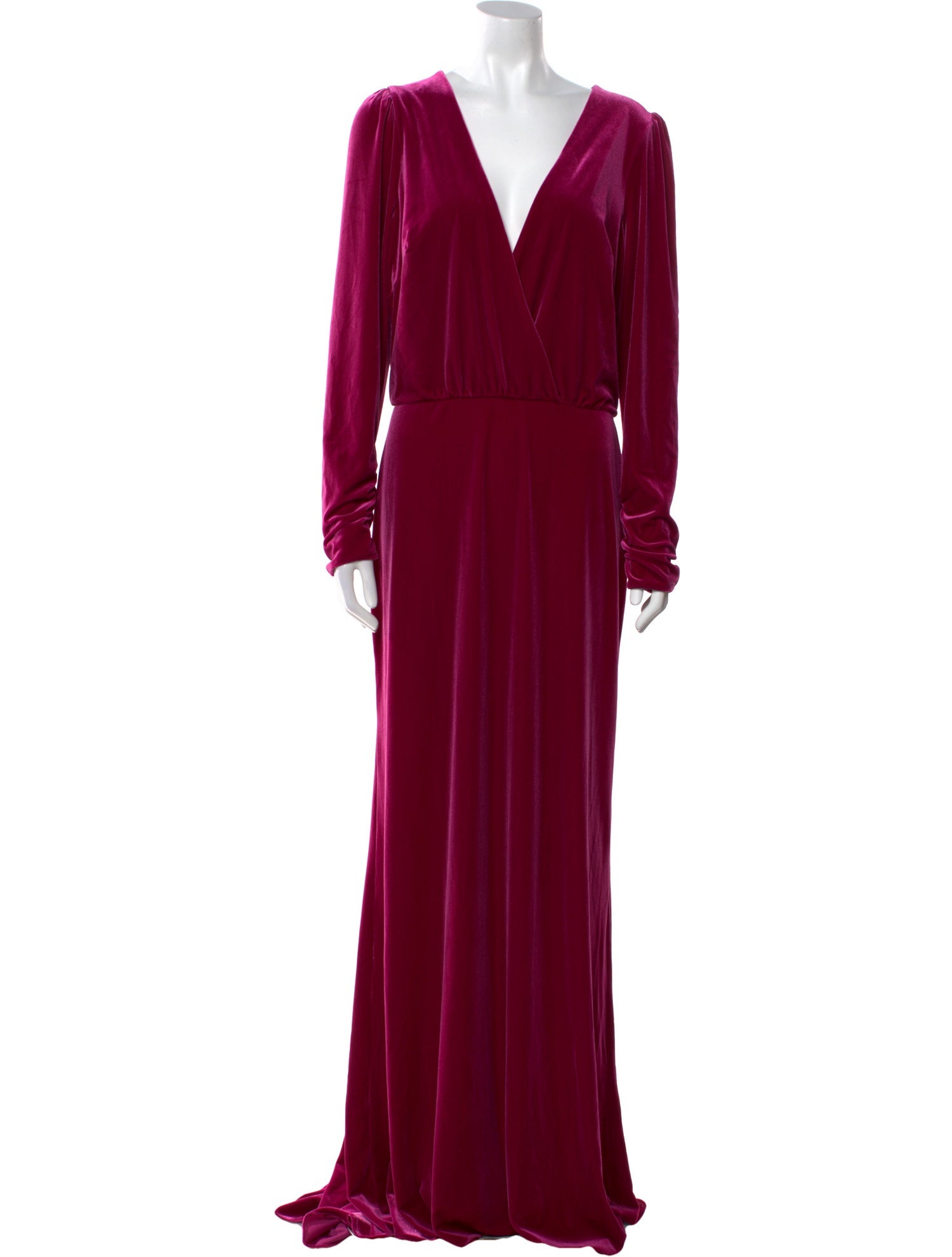 Monique Lhuillier V-Neck Long Dress