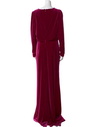 Monique Lhuillier V-Neck Long Dress
