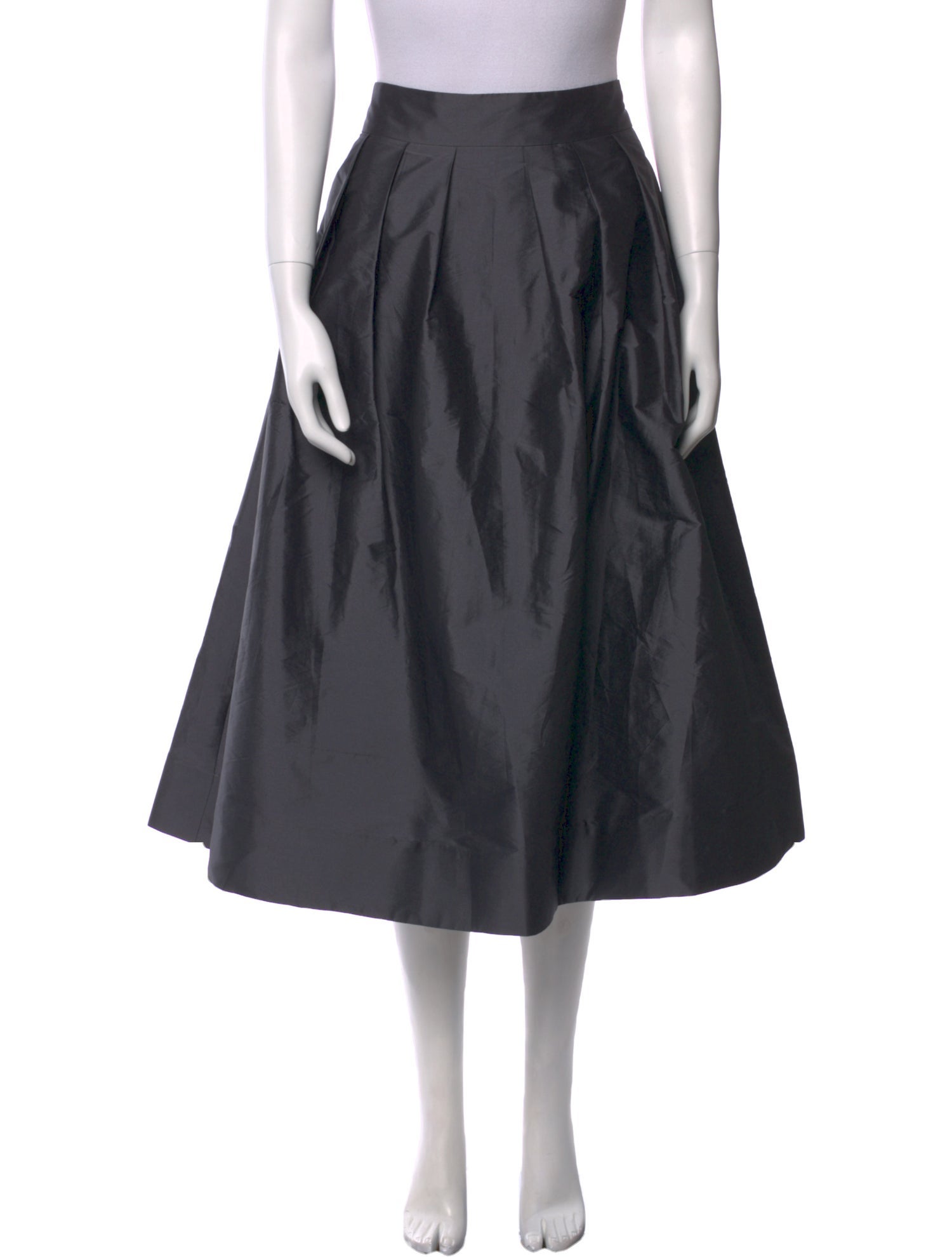 Monique Lhuillier Pleated Accents Midi Length Skirt