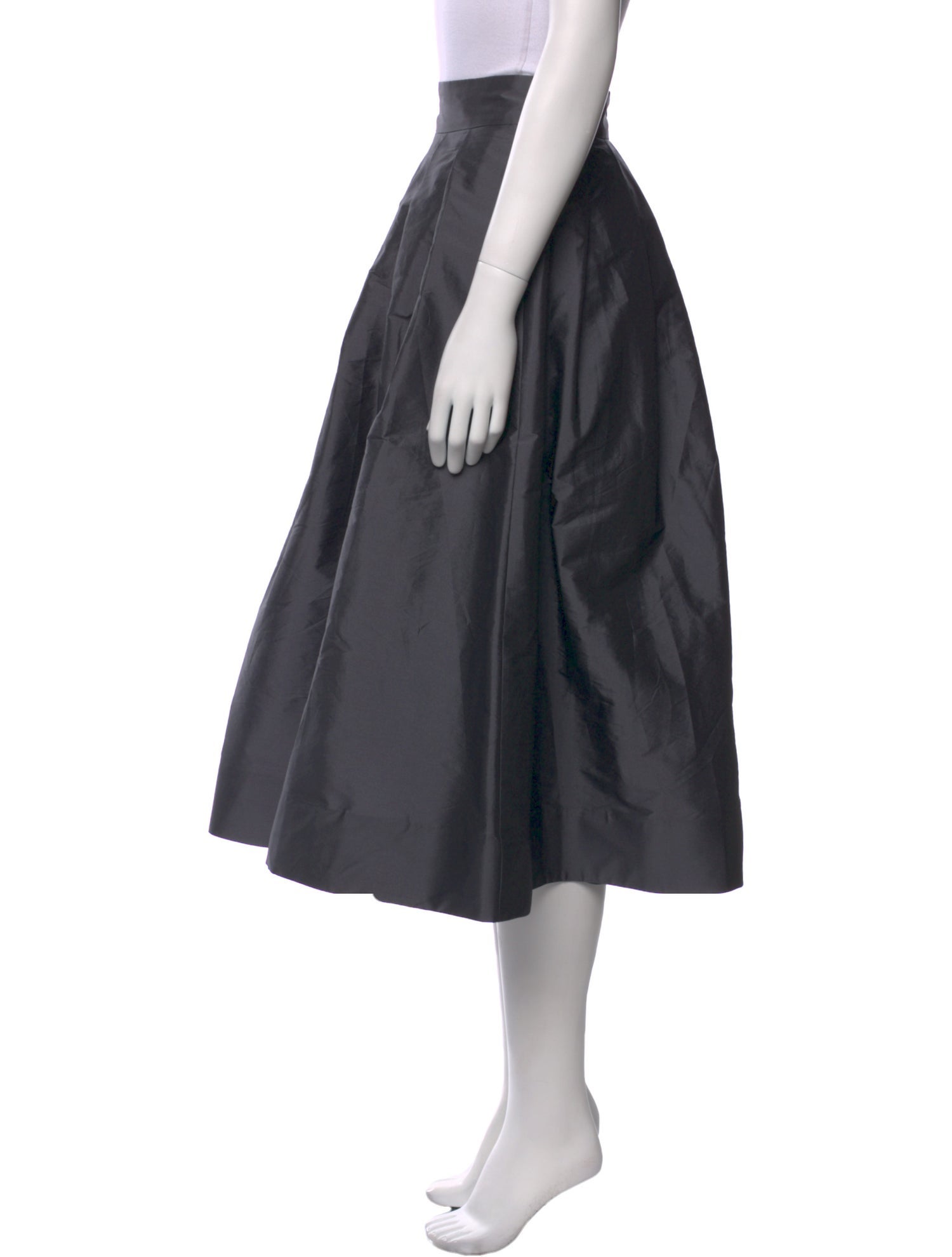 Monique Lhuillier Pleated Accents Midi Length Skirt