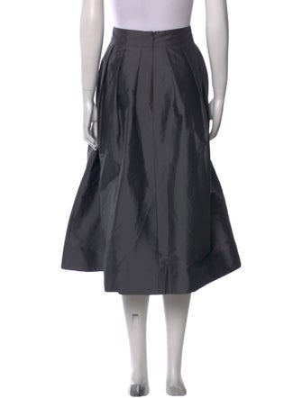Monique Lhuillier Pleated Accents Midi Length Skirt