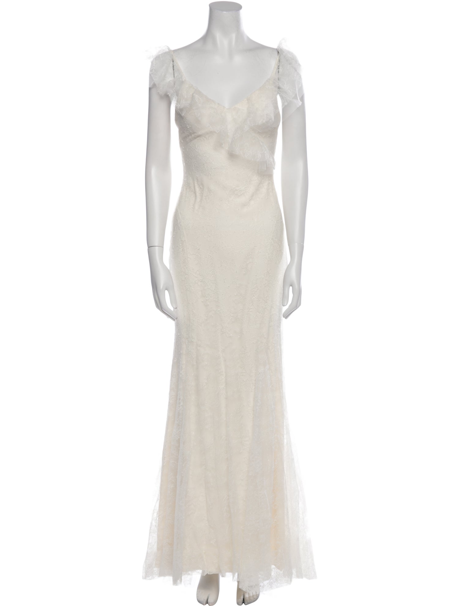 Monique Lhuillier Lace Pattern Long Dress