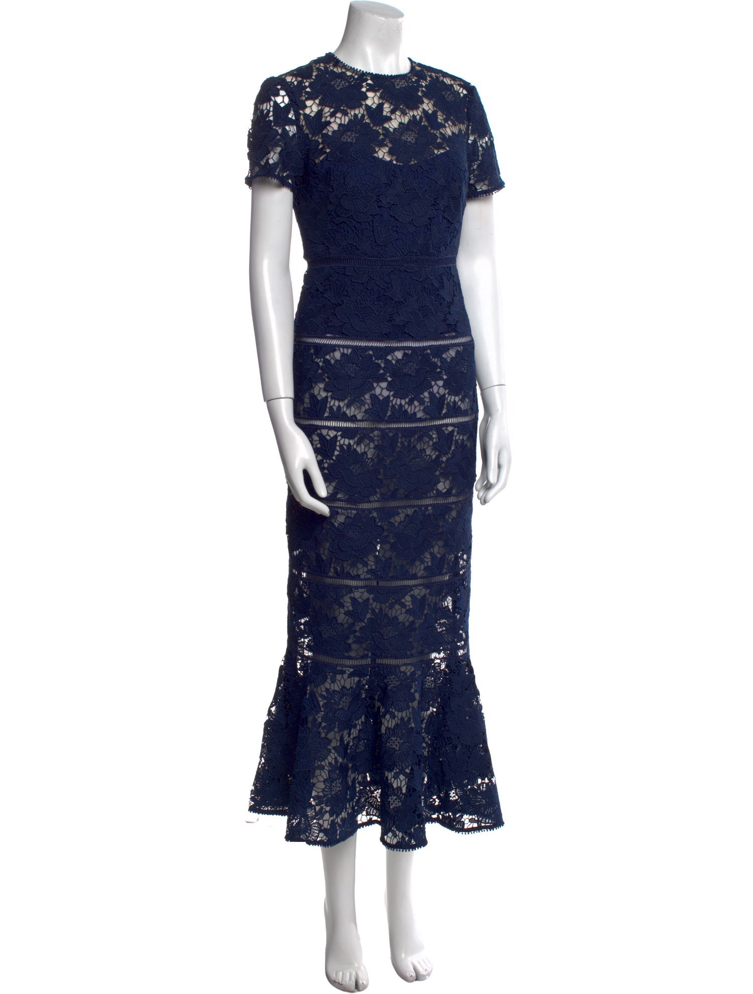 Monique Lhuillier Lace Pattern Long Dress