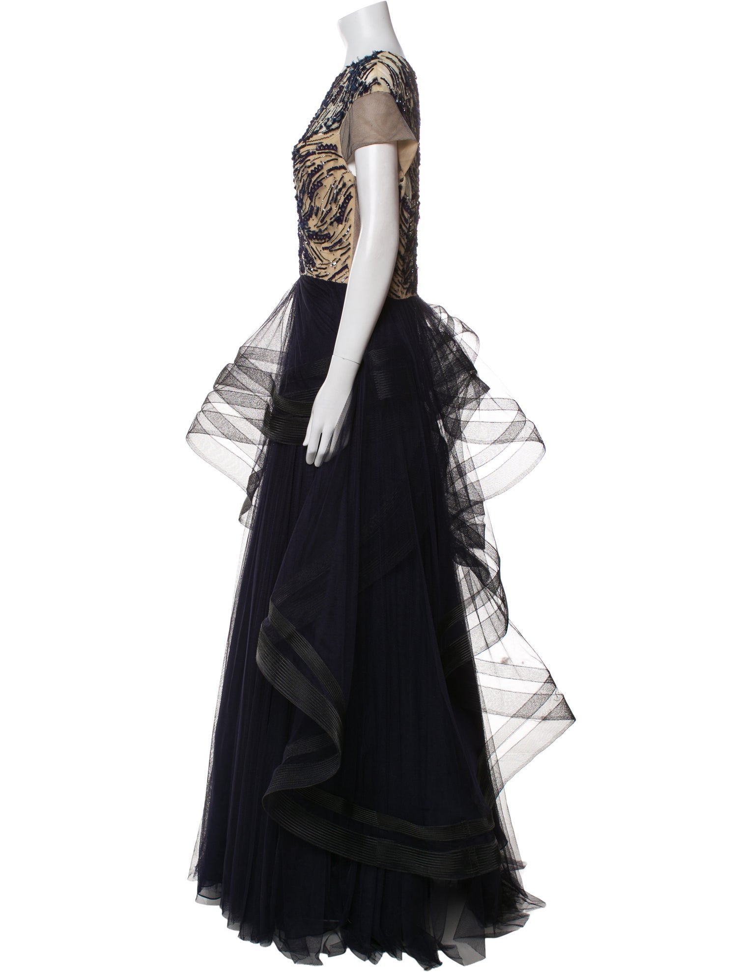 Monique Lhuillier Silk Long Dress