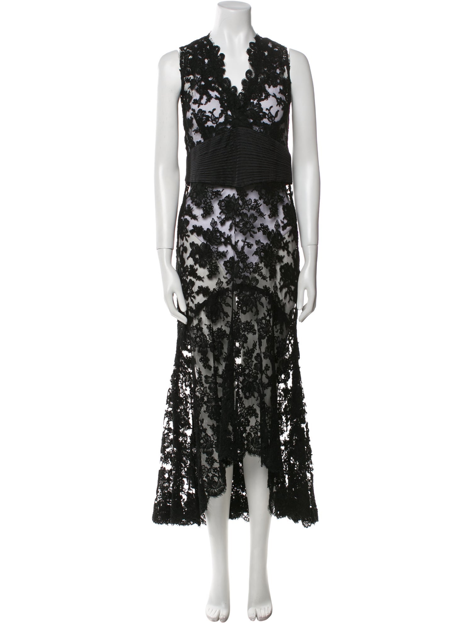 Monique Lhuillier Lace Pattern Long Dress