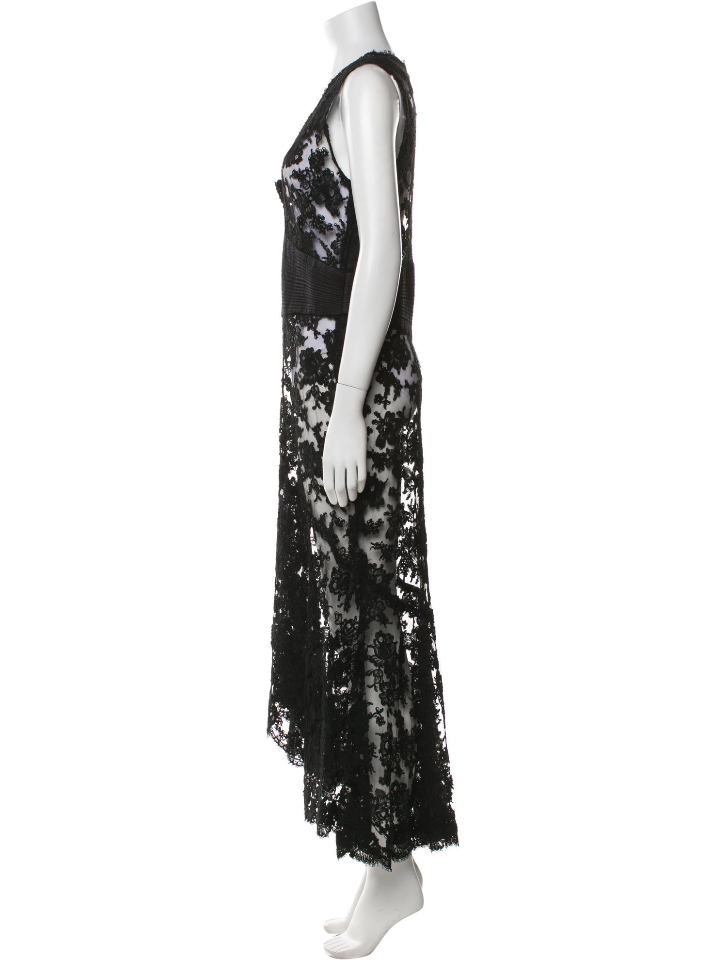 Monique Lhuillier Lace Pattern Long Dress