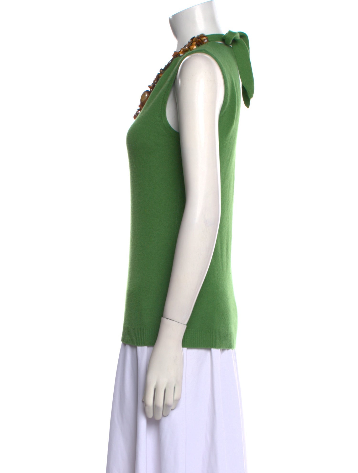 Monique Lhuillier Cashmere V-Neck Top