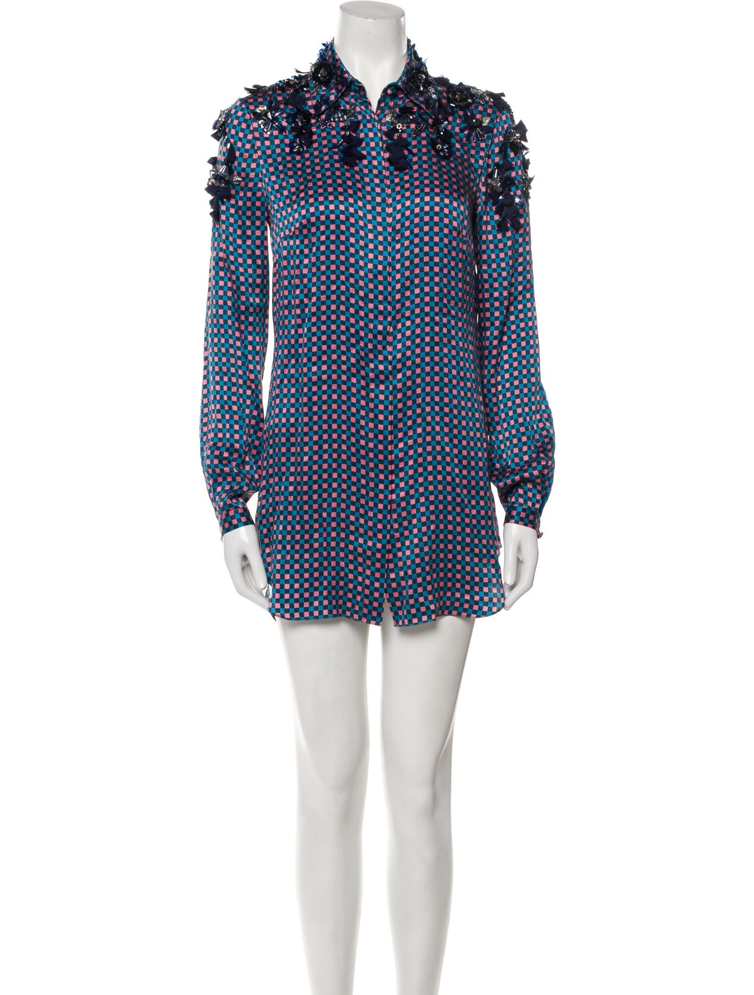 Monique Lhuillier Silk Mini Dress