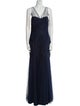 Monique Lhuillier V-Neck Long Dress