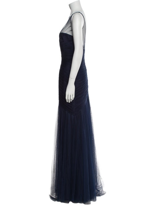 Monique Lhuillier V-Neck Long Dress