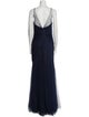 Monique Lhuillier V-Neck Long Dress